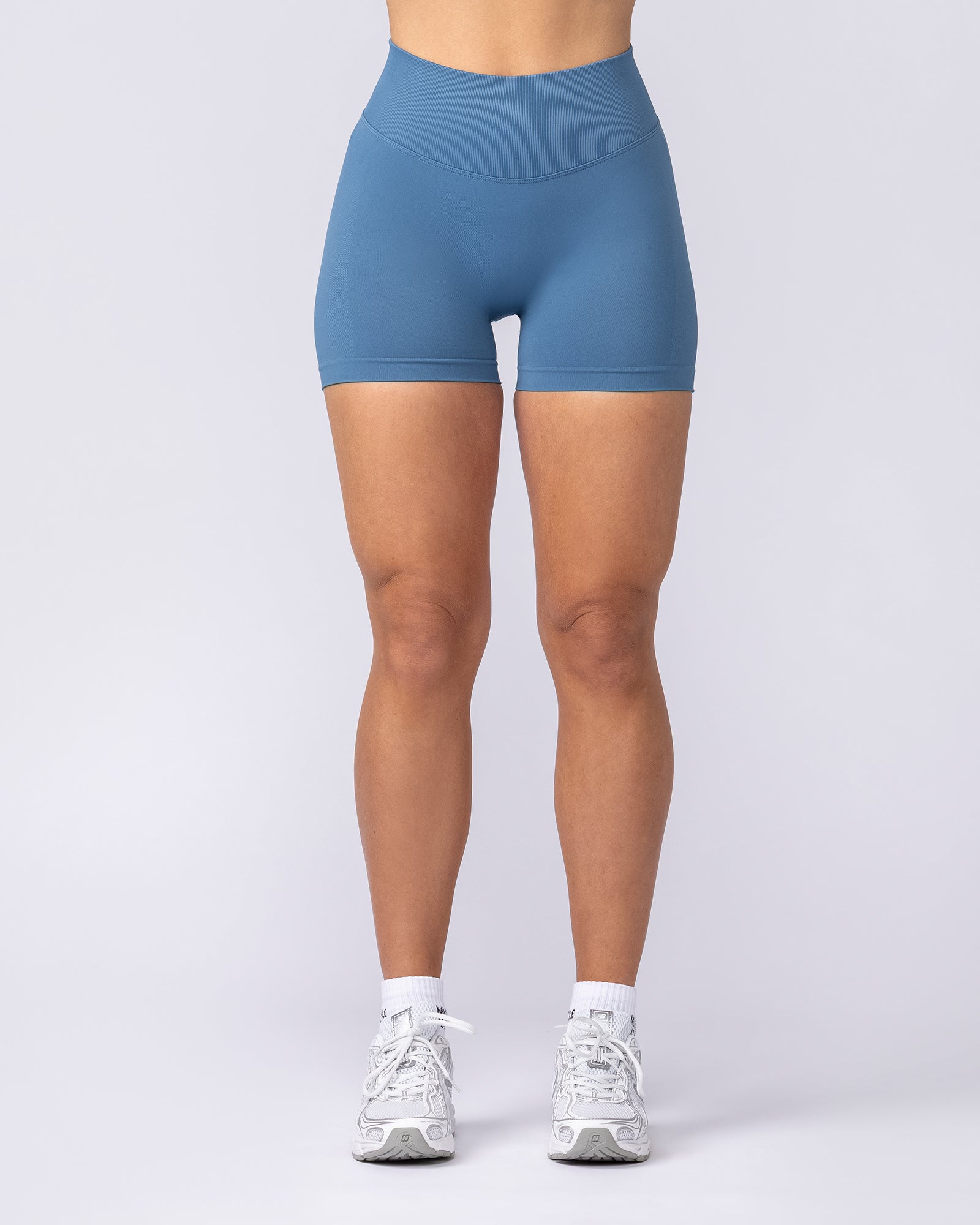Muscle Nation Shorts Revealed Seamless Midway Shorts - Bluestone