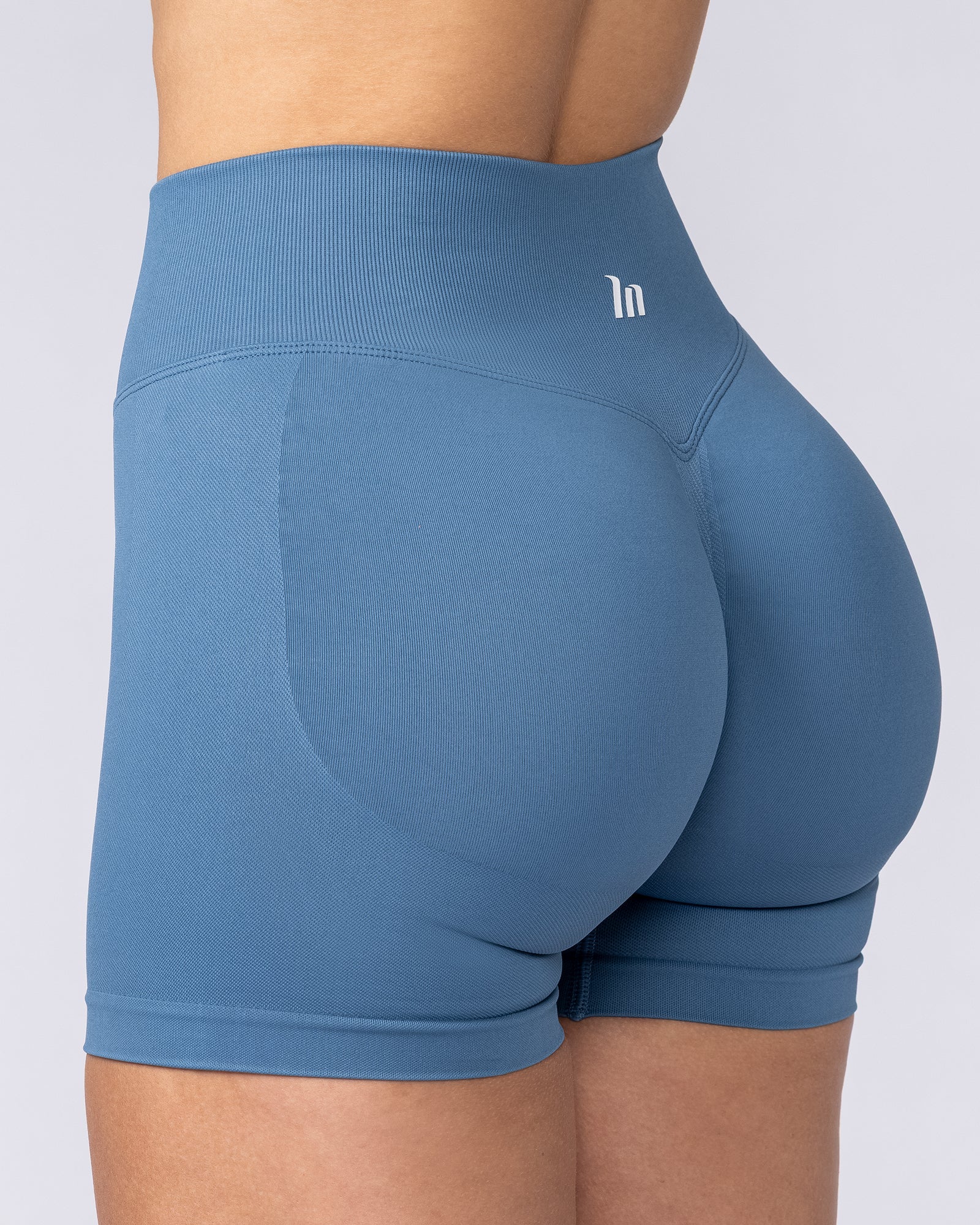 Muscle Nation Shorts Revealed Seamless Midway Shorts - Bluestone