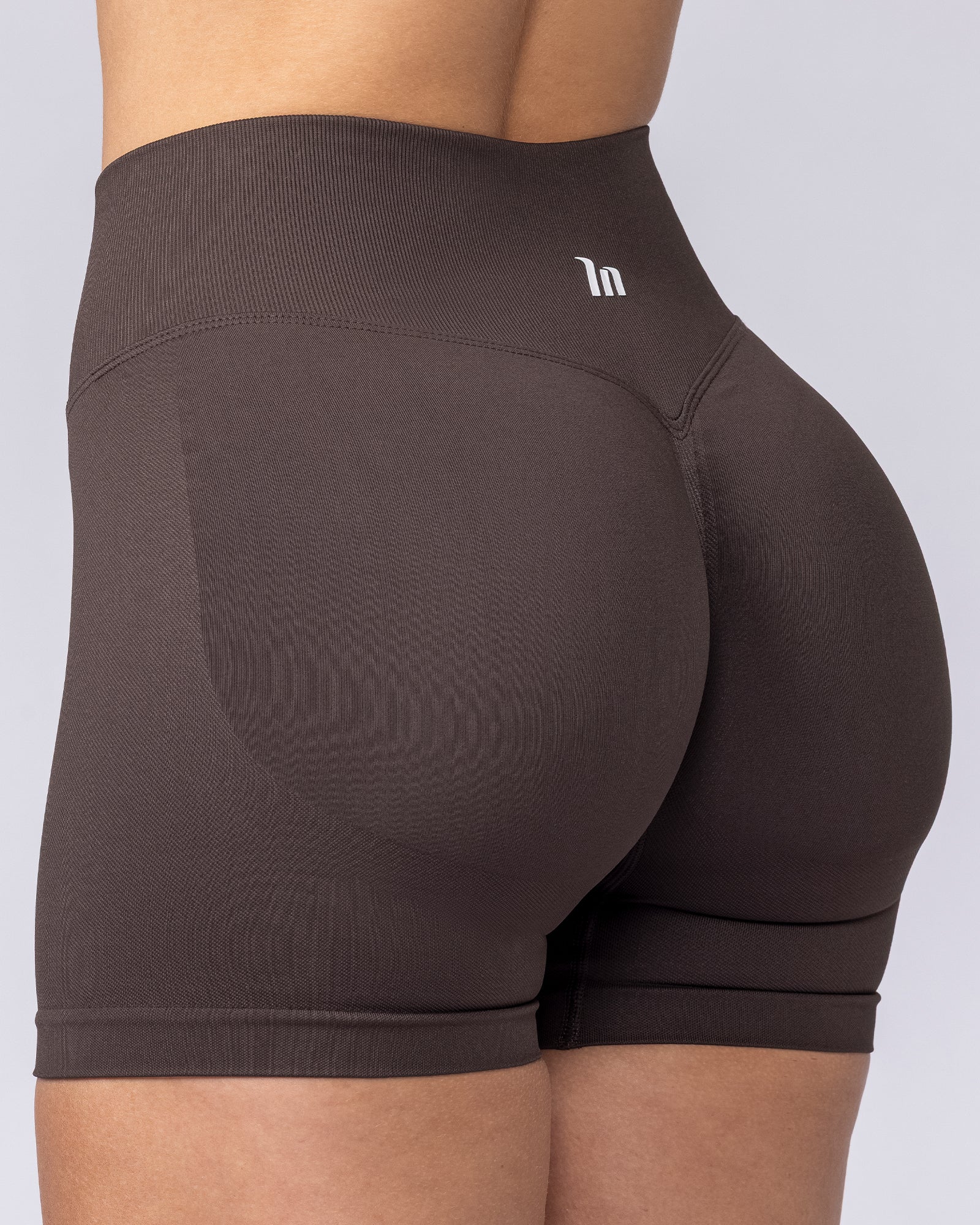 Muscle Nation Shorts Revealed Seamless Midway Shorts - Cocoa