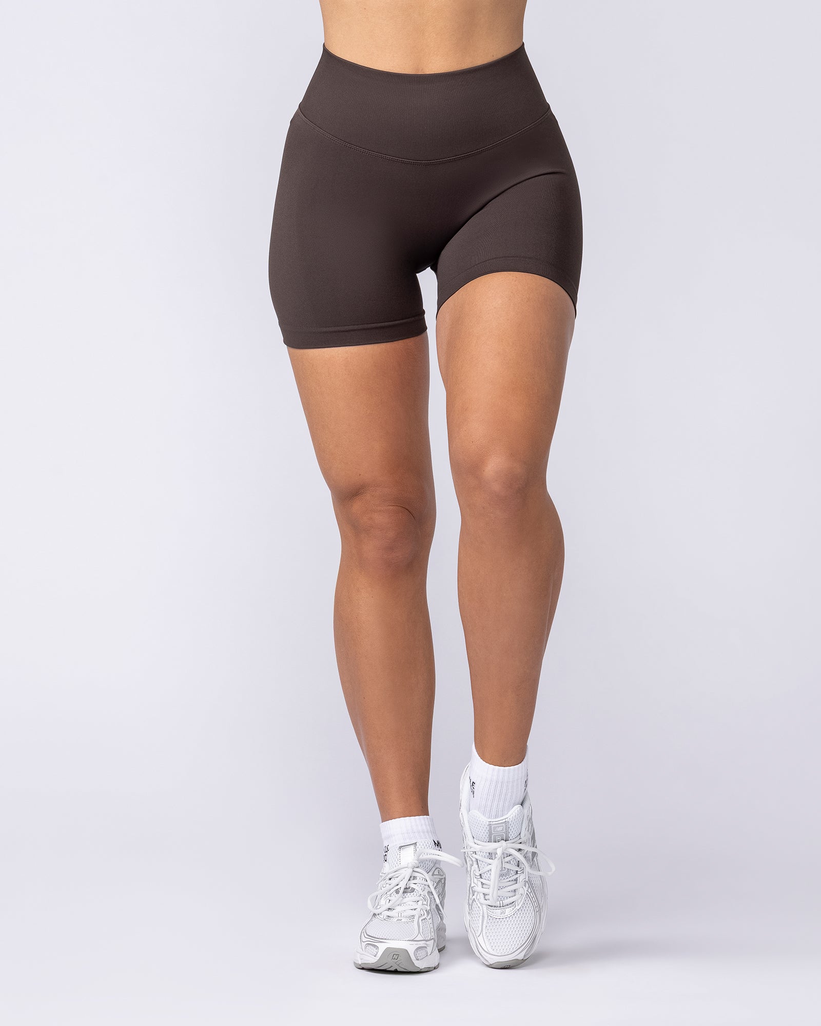 Muscle Nation Shorts Revealed Seamless Midway Shorts - Cocoa