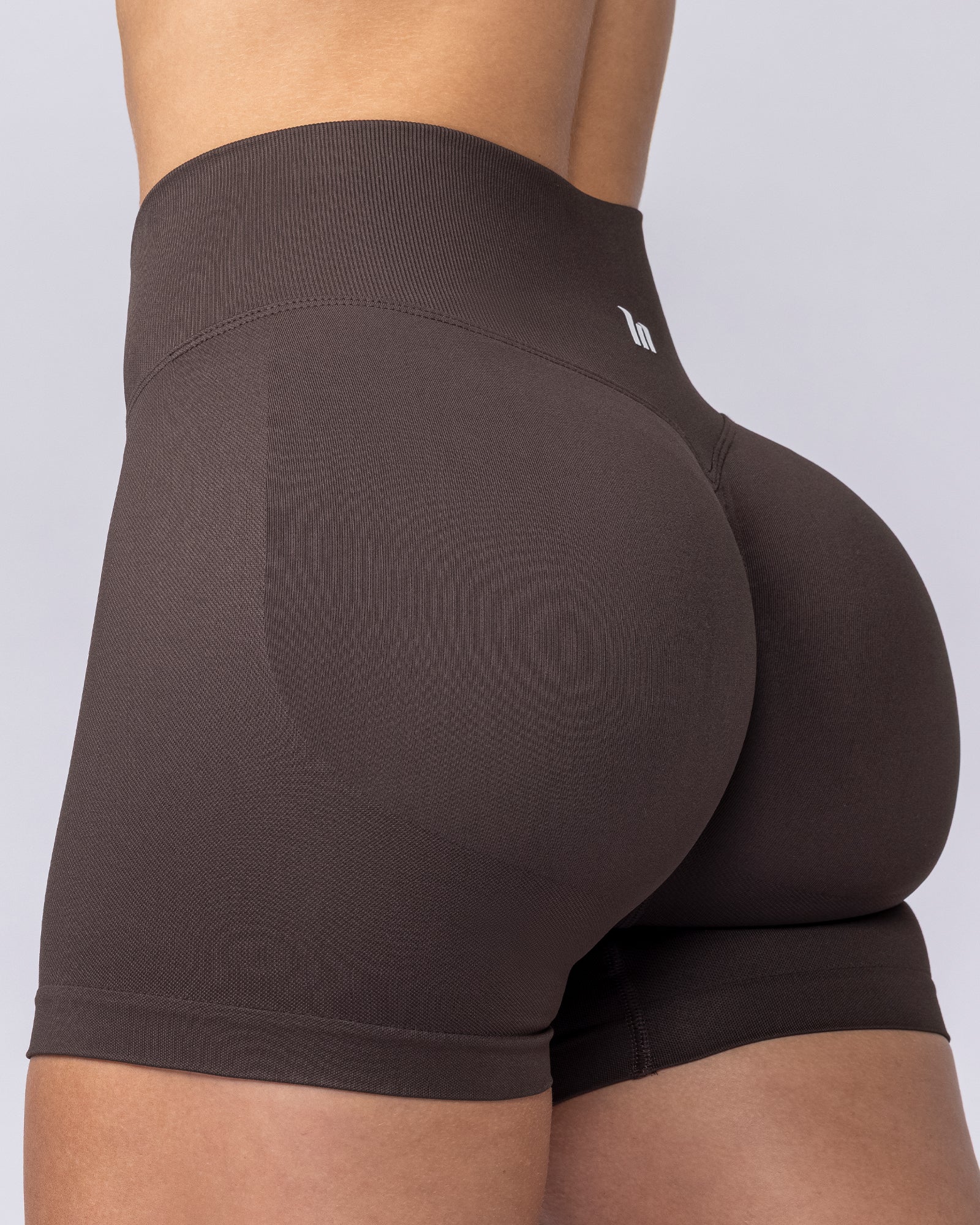 Muscle Nation Shorts Revealed Seamless Midway Shorts - Cocoa