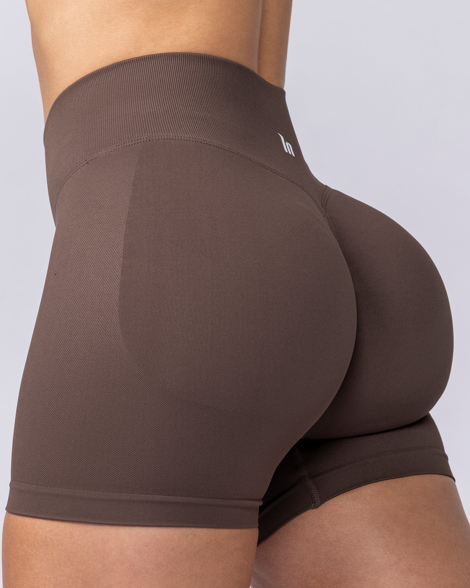 Muscle Nation Shorts Revealed Seamless Midway Shorts - Hot Chocolate