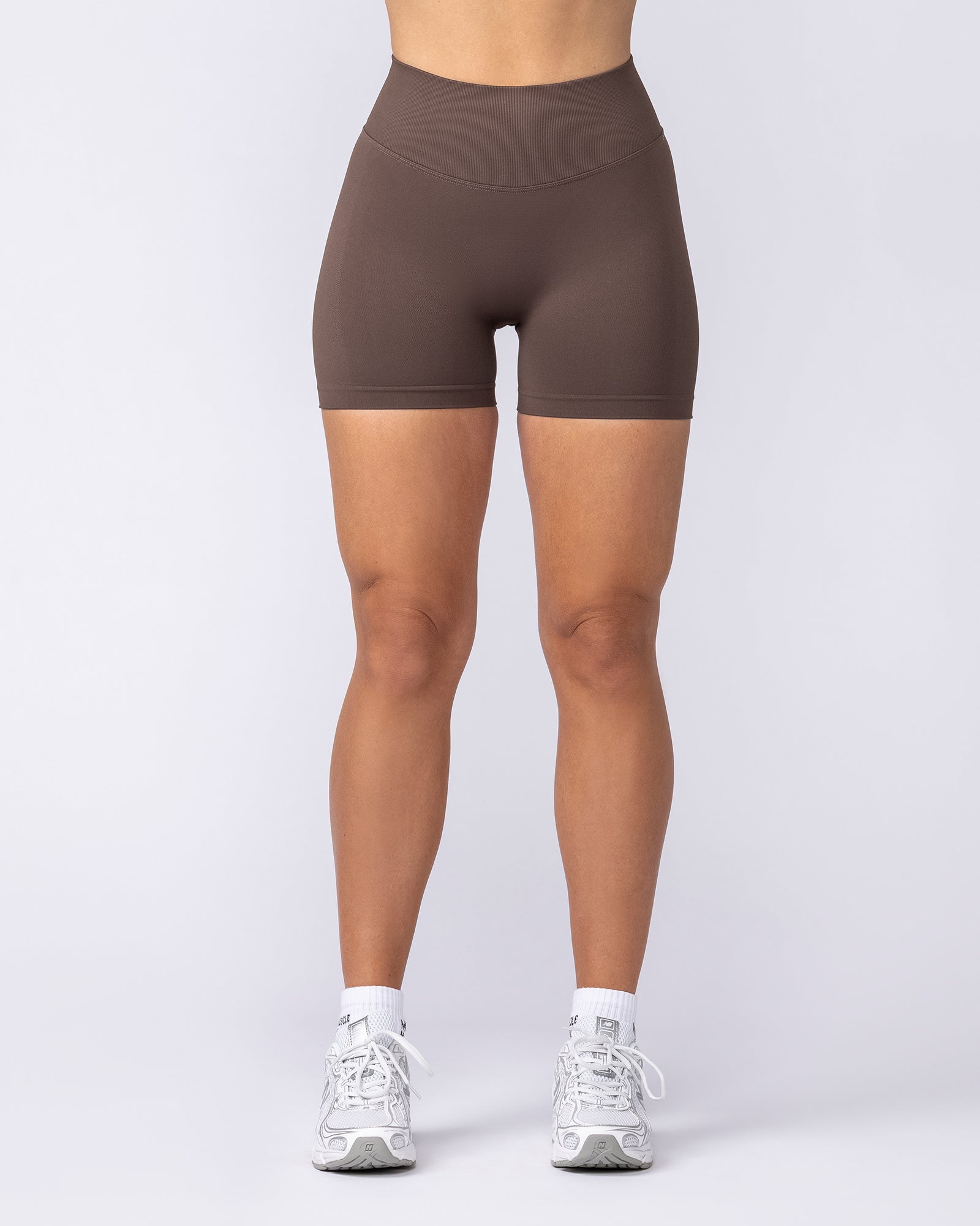 Muscle Nation Shorts Revealed Seamless Midway Shorts - Hot Chocolate
