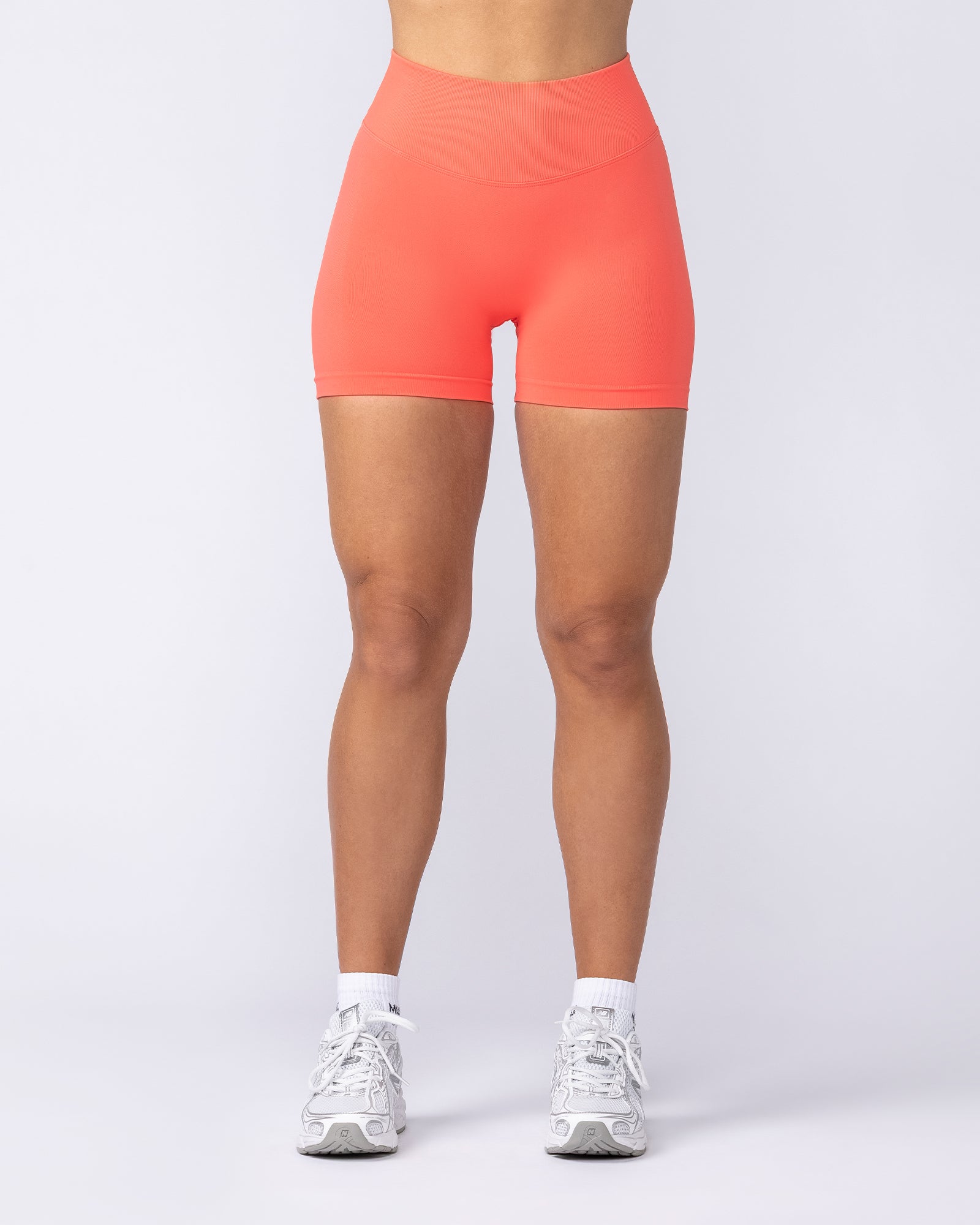 Muscle Nation Shorts Revealed Seamless Midway Shorts - Peachy Tea