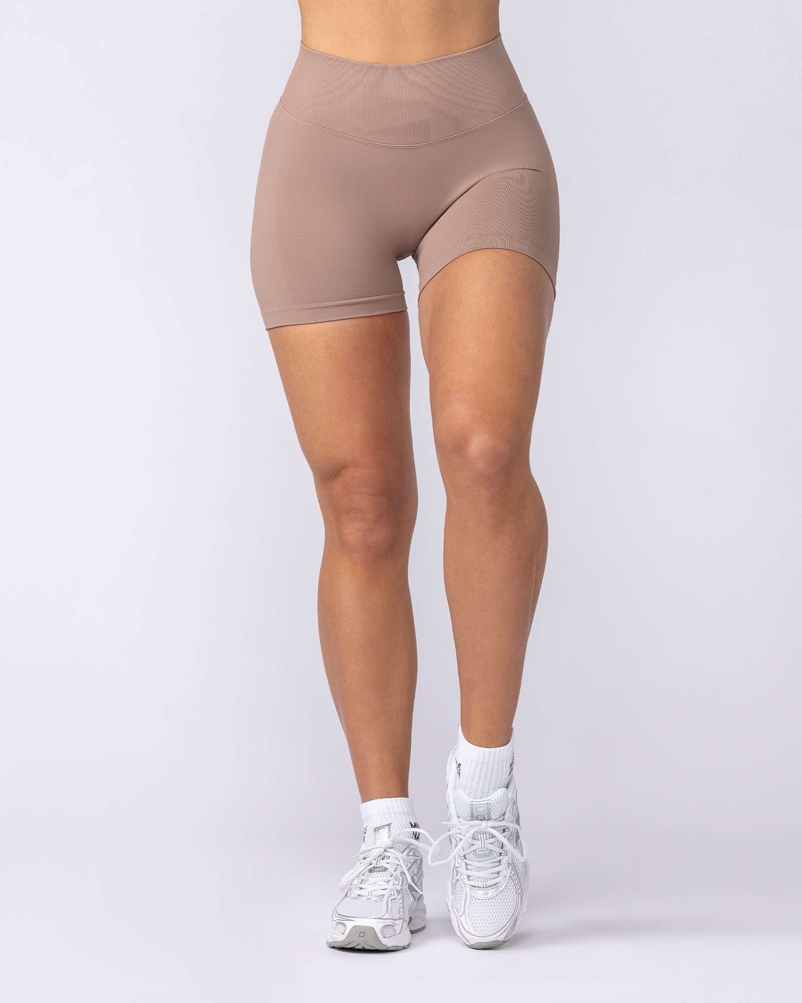 Muscle Nation Shorts Revealed Seamless Midway Shorts - Praline