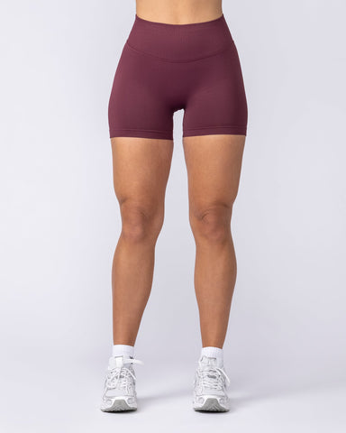 Muscle Nation Shorts Revealed Seamless Midway Shorts - Wine