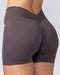 Muscle Nation Shorts Revealed V Back Seamless Midway Shorts - Black Coffee