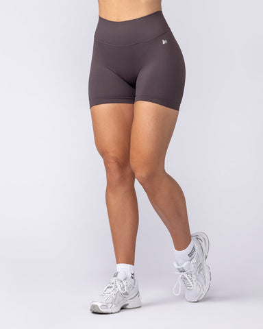 Muscle Nation Shorts Revealed V Back Seamless Midway Shorts - Black Coffee