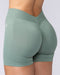 Muscle Nation Shorts Revealed V Back Seamless Midway Shorts - Everglade