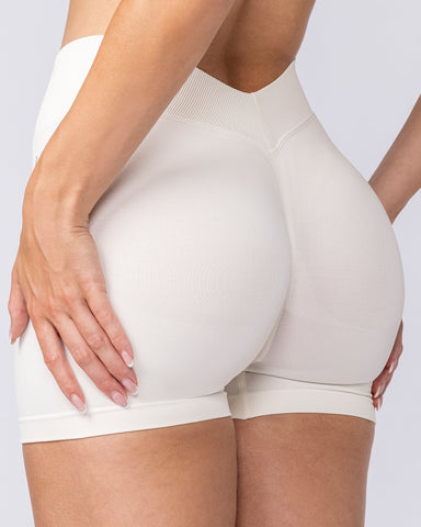 Muscle Nation Shorts Revealed V Back Seamless Midway Shorts - Travertine