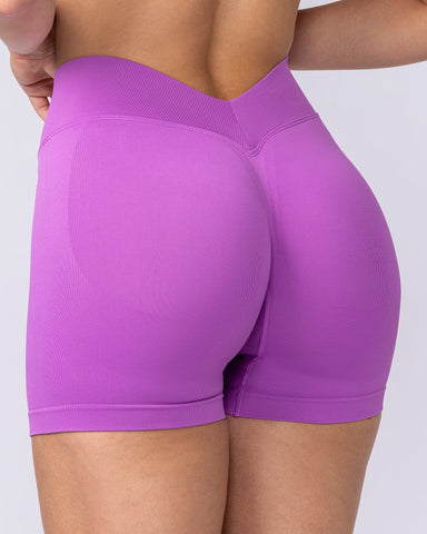 Muscle Nation Shorts Revealed V Back Seamless Midway Shorts - Violet Pop