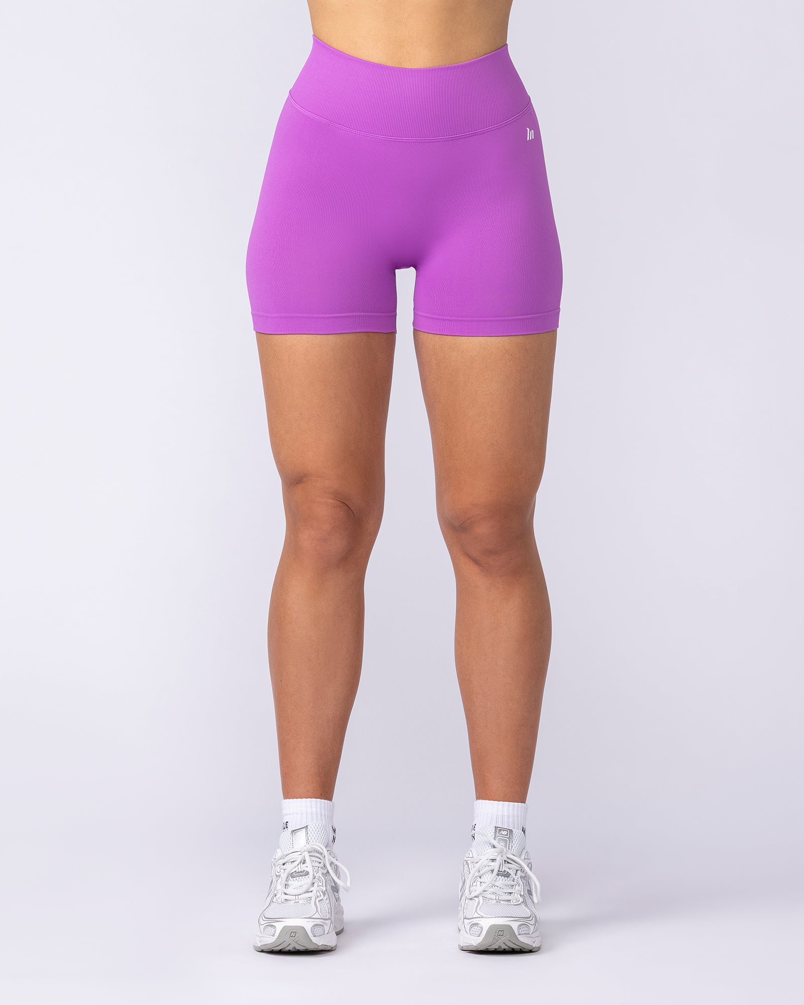 Muscle Nation Shorts Revealed V Back Seamless Midway Shorts - Violet Pop