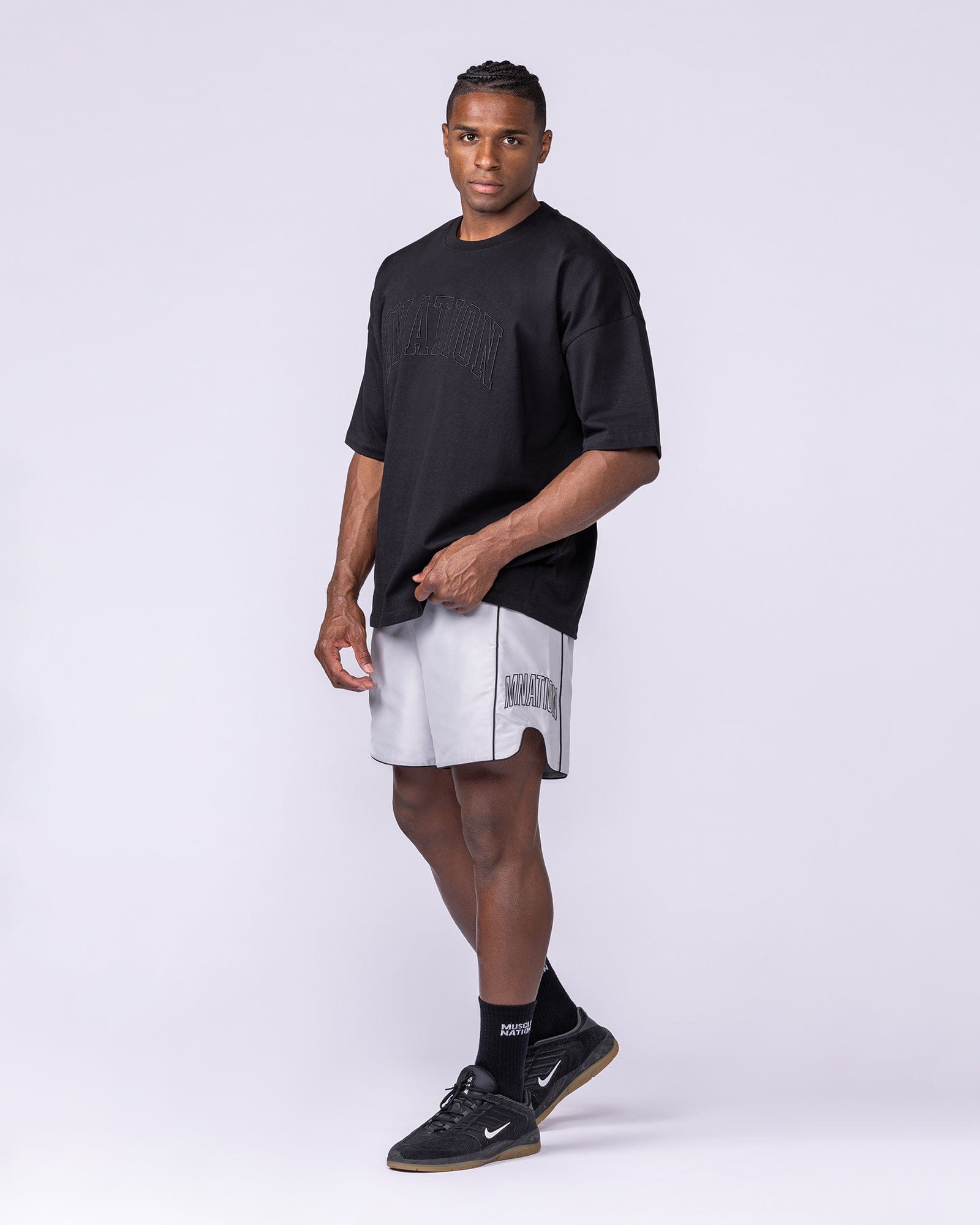 Muscle Nation Shorts Round House 5" Shorts - Quiet Grey