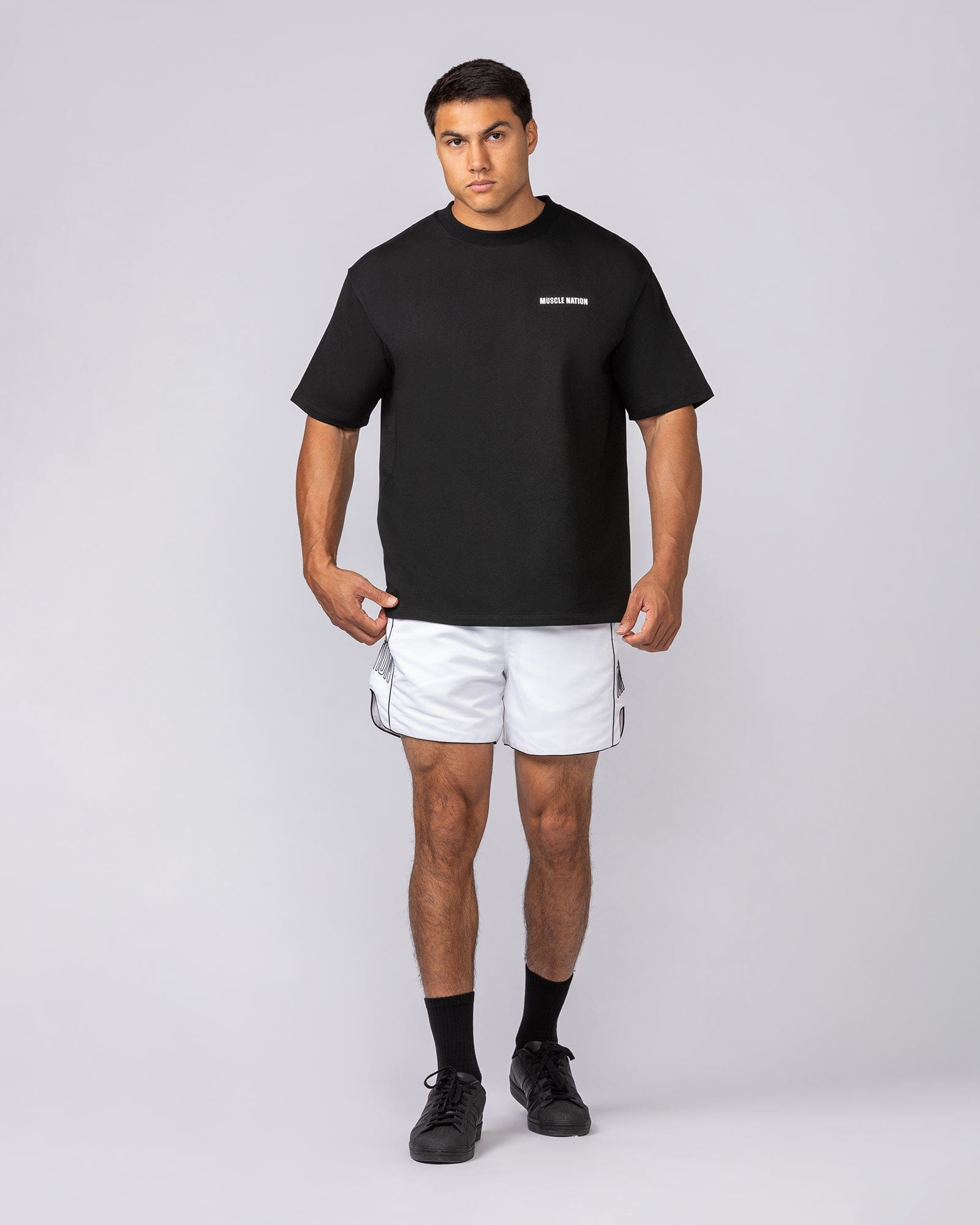 Muscle Nation Shorts Round House 5" Shorts - White