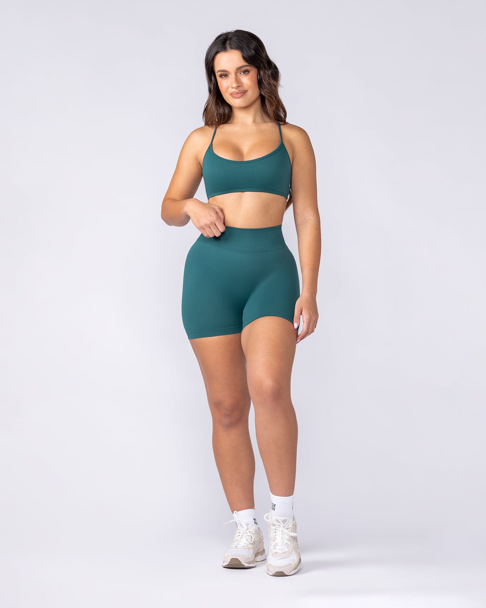 Muscle Nation Shorts Sculpt Seamless Midway Shorts - Dark Jade