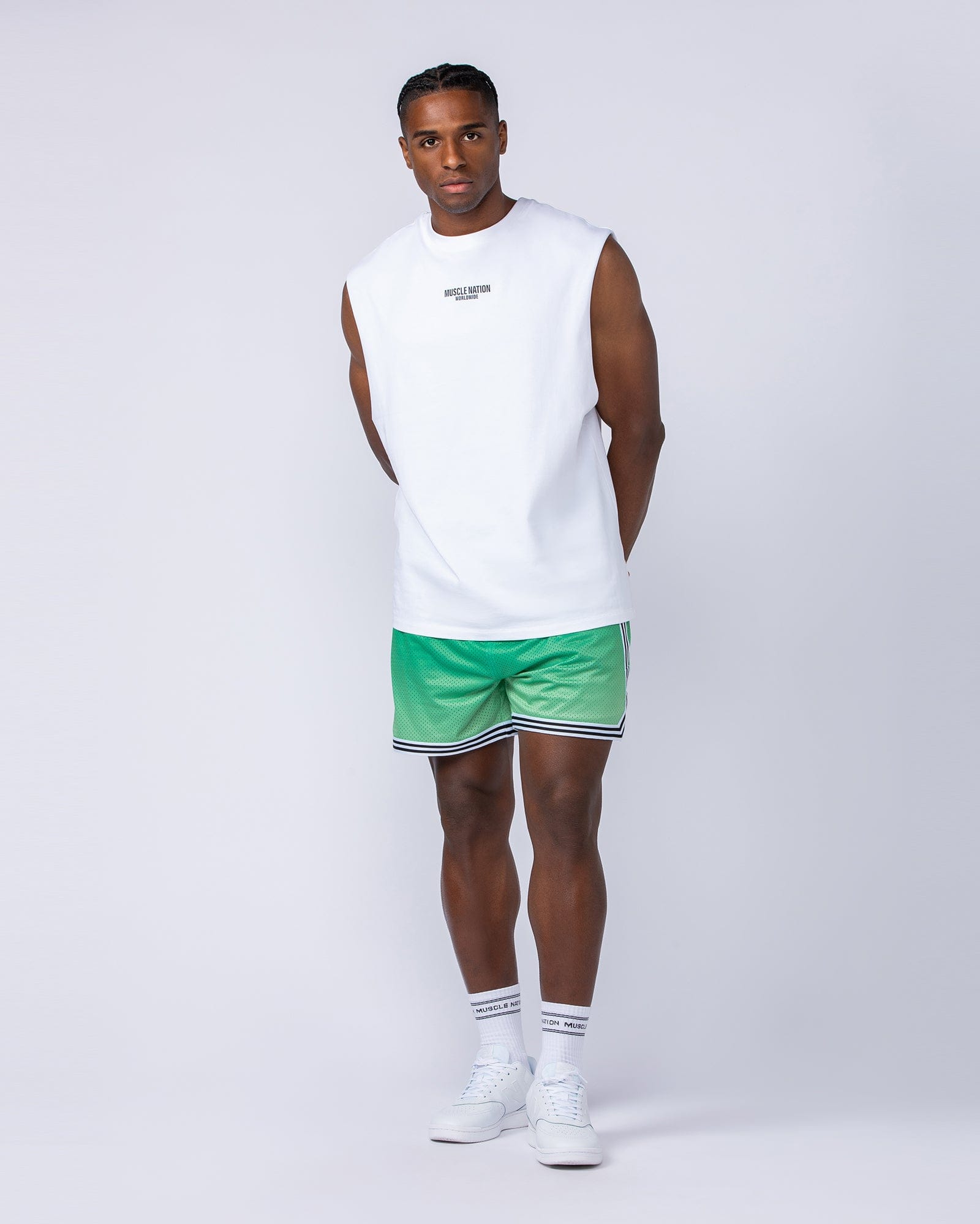 Muscle Nation Shorts Stadium Basketball 5" Shorts - Clover Ombre Print