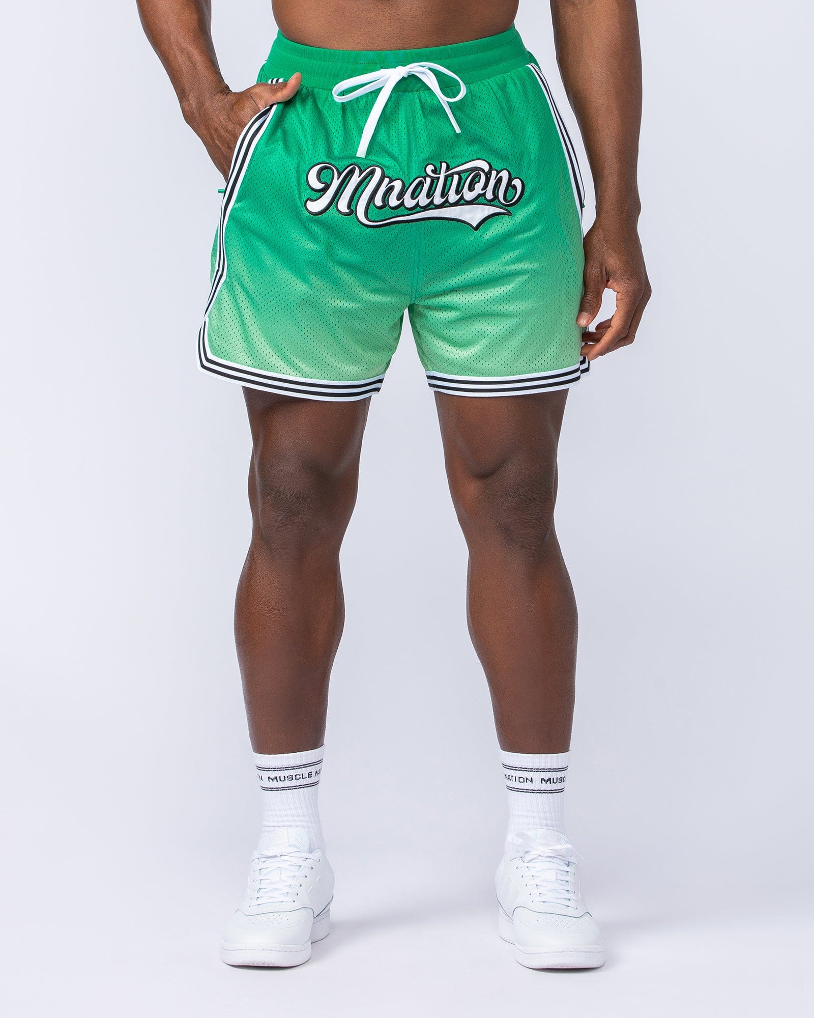 Muscle Nation Shorts Stadium Basketball 5" Shorts - Clover Ombre Print