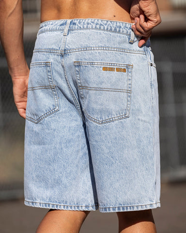 Muscle Nation Shorts Street Denim Jorts - Washed Denim