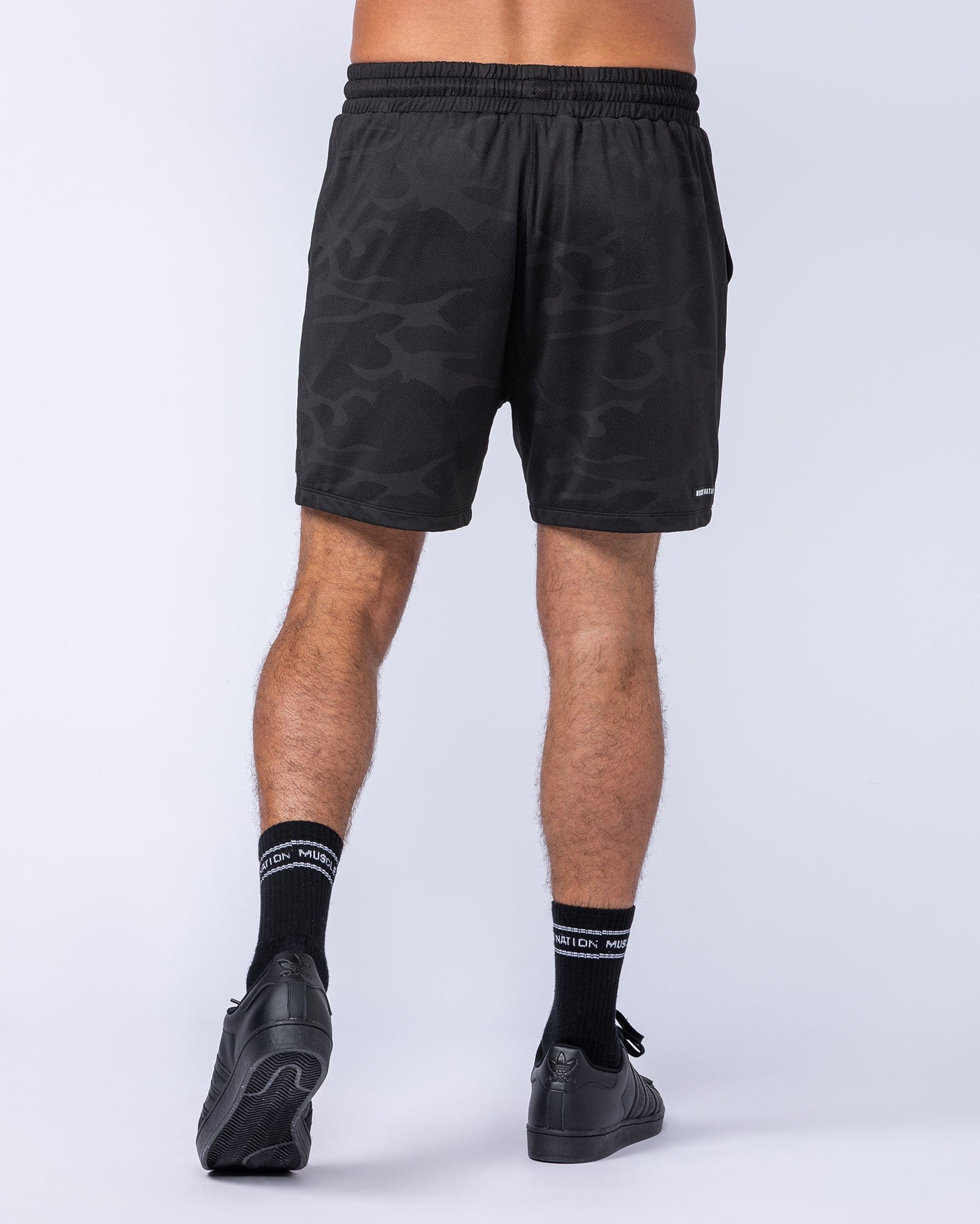 Muscle Nation Shorts Tech Camo Lay Up 5" Shorts - Black Camo