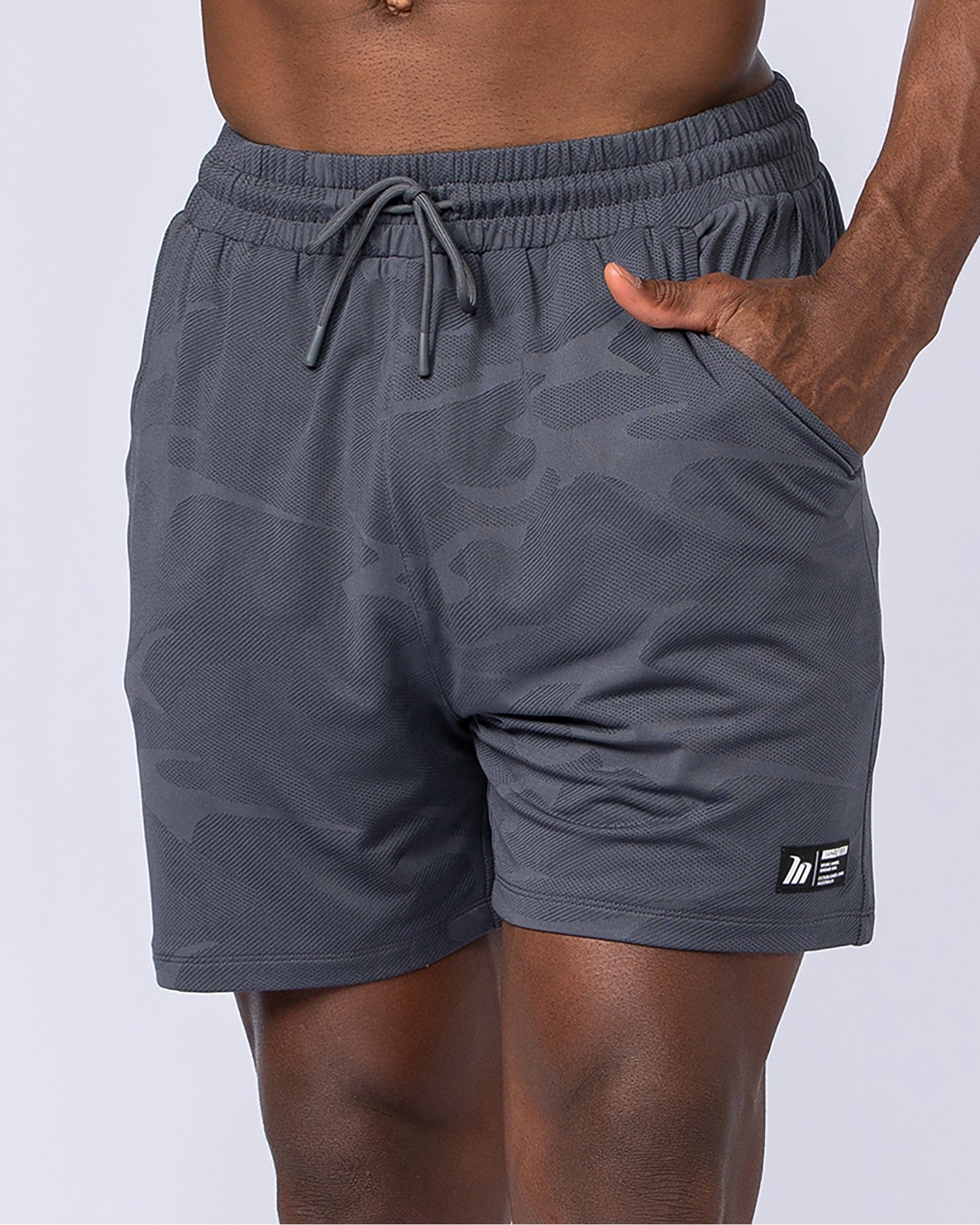 Muscle Nation Shorts Tech Camo Lay Up 5" Shorts - Dark Grey Camo