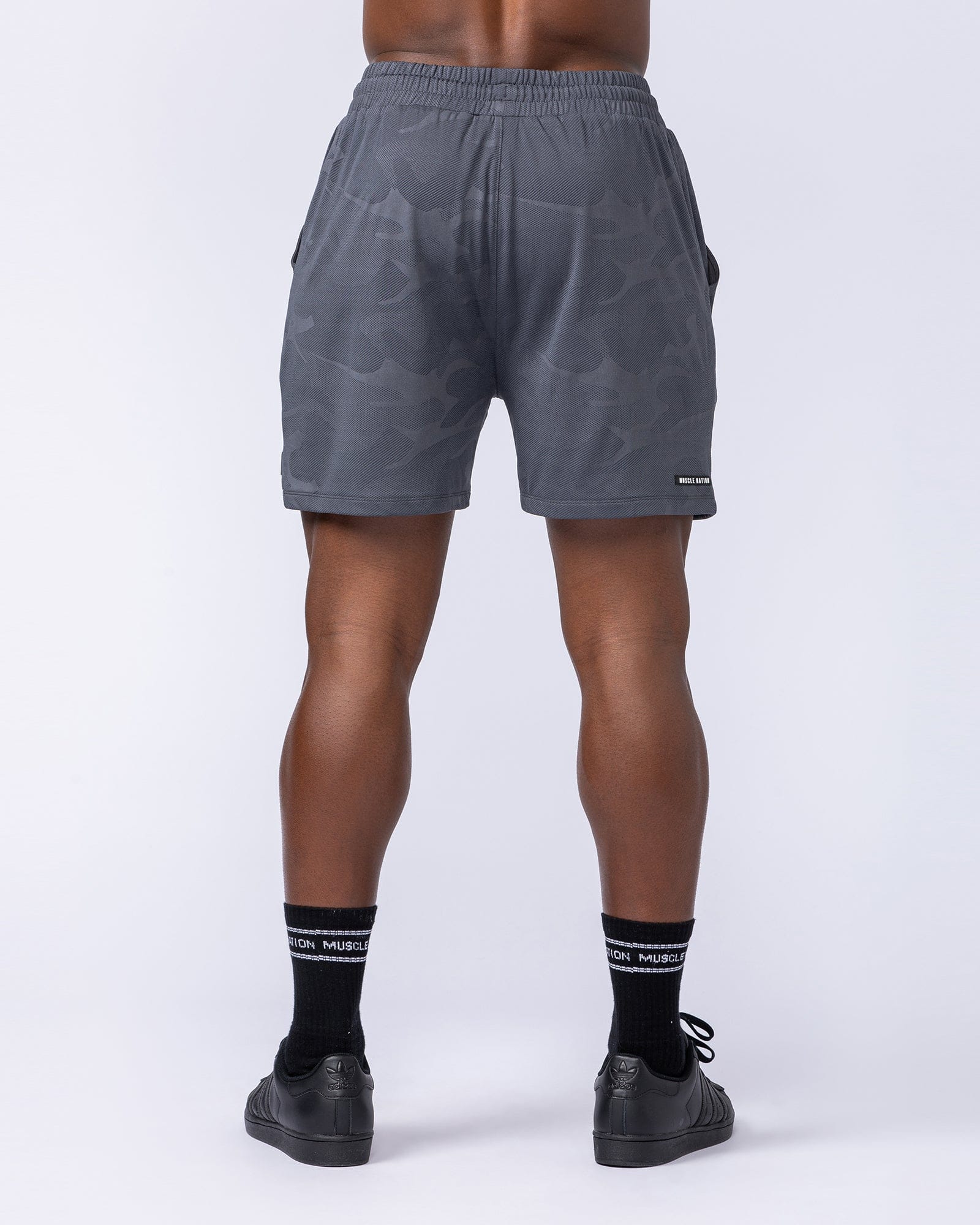 Muscle Nation Shorts Tech Camo Lay Up 5" Shorts - Dark Grey Camo