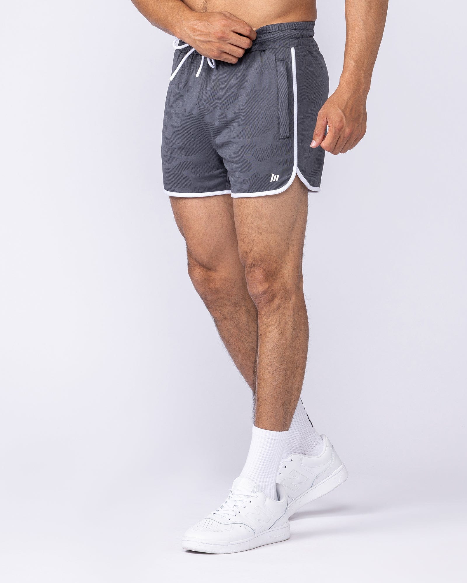 Muscle Nation Shorts Tech Camo Retro Shorts - Dark Grey Camo