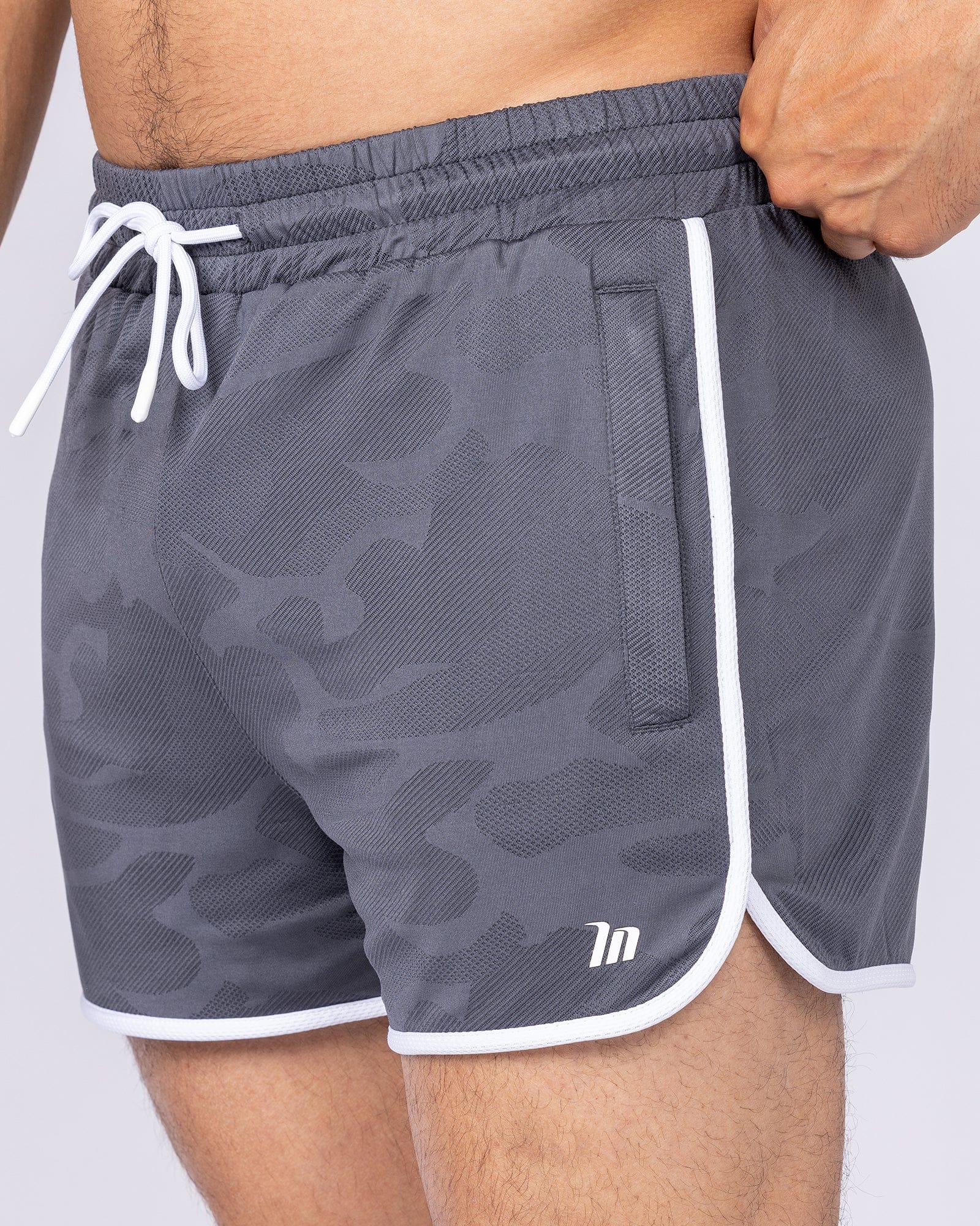 Muscle Nation Shorts Tech Camo Retro Shorts - Dark Grey Camo