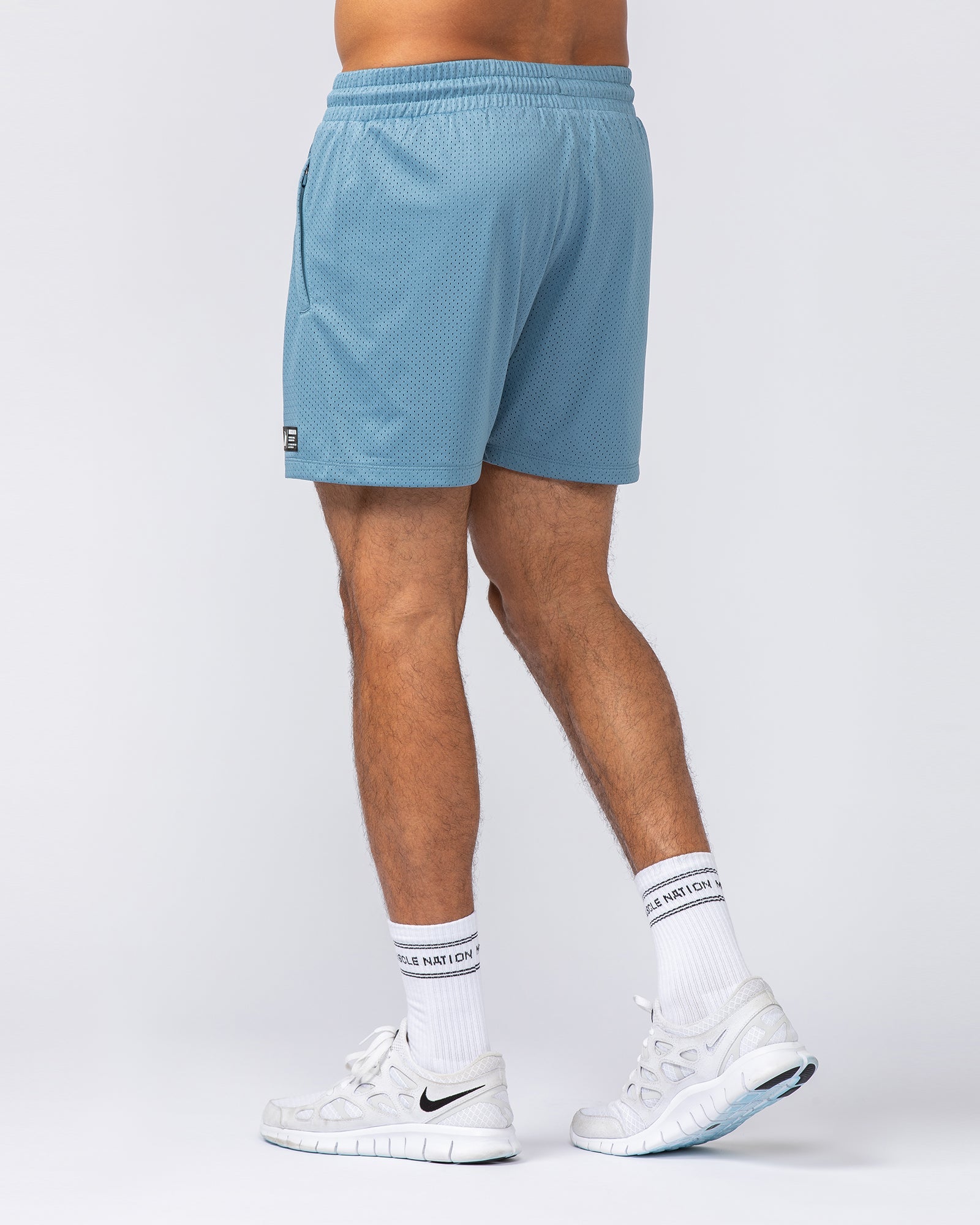 Muscle Nation Shorts Throwback Lay Up 3.5" Shorts - Pale Thunder