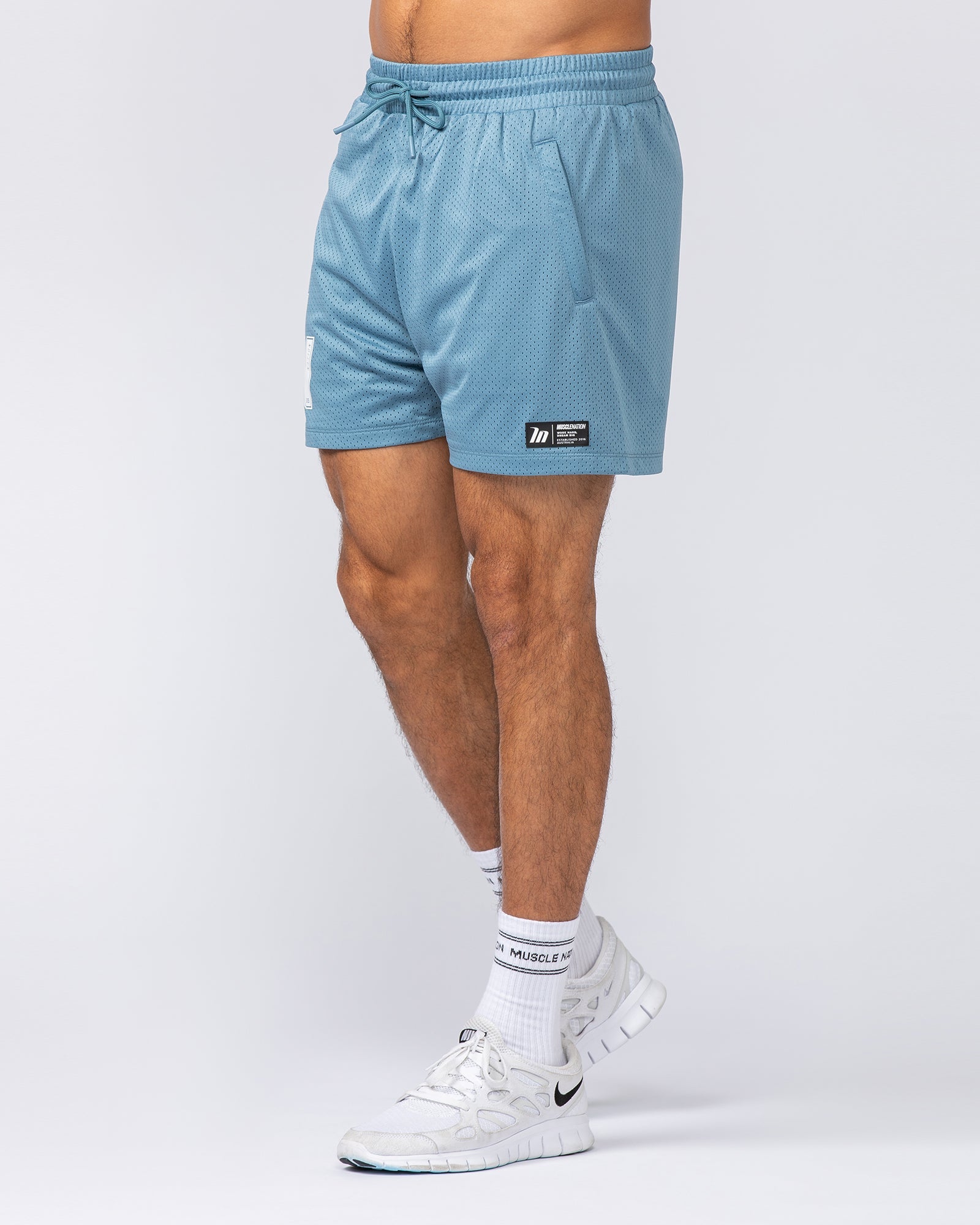 Muscle Nation Shorts Throwback Lay Up 3.5" Shorts - Pale Thunder