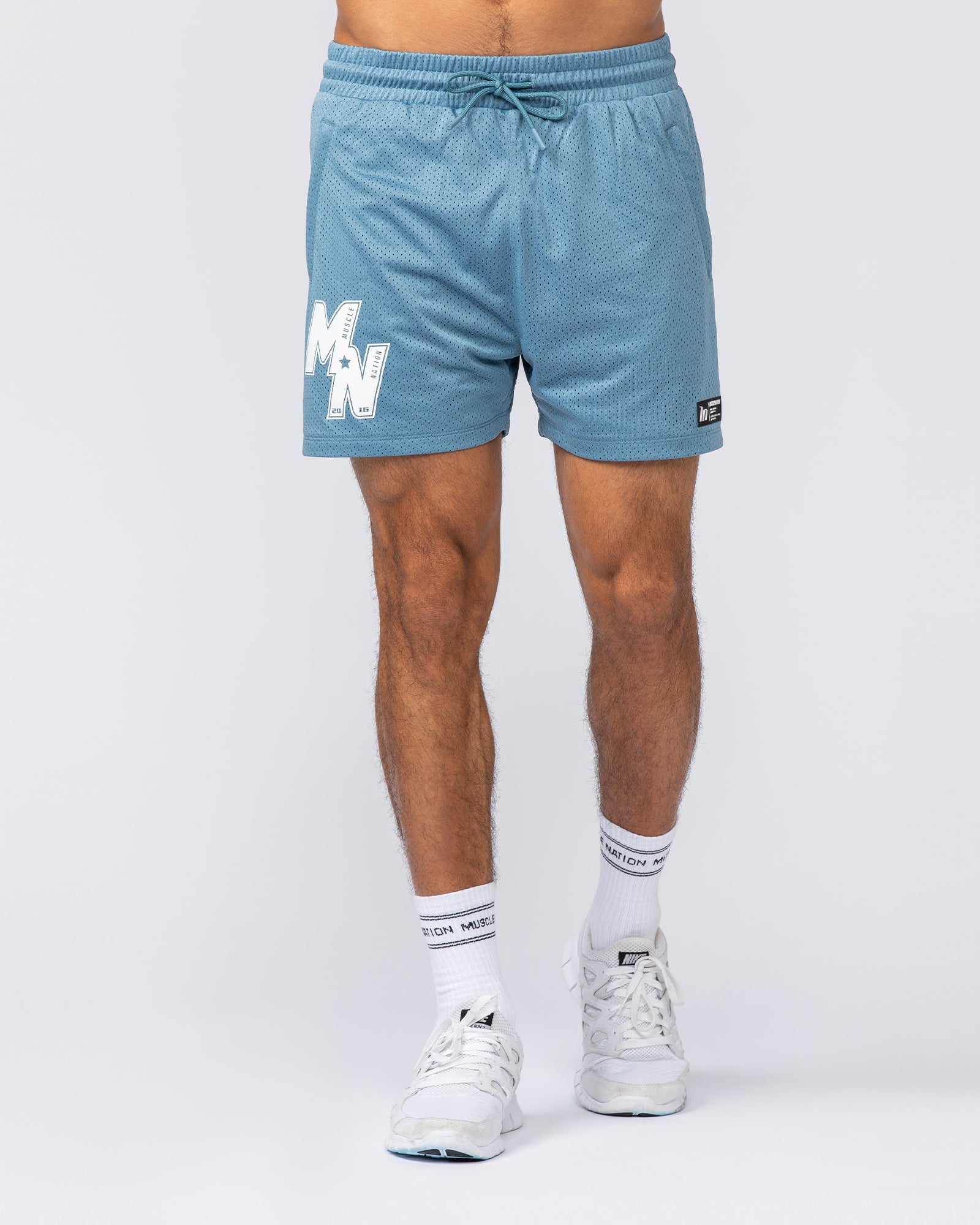 Muscle Nation Shorts Throwback Lay Up 3.5" Shorts - Pale Thunder