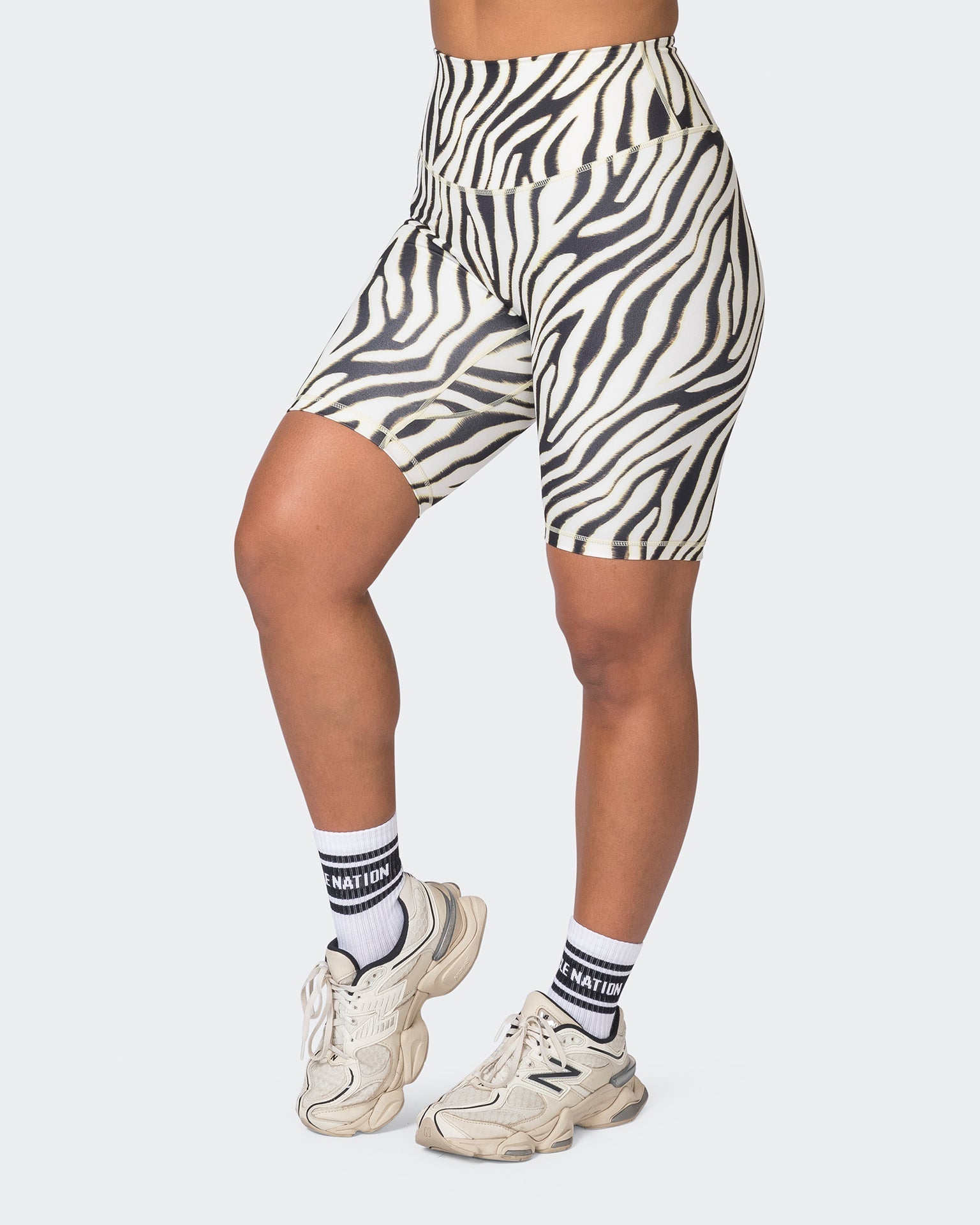 Muscle Nation Shorts Ultra Everyday Referee Length Shorts - Zebra Print