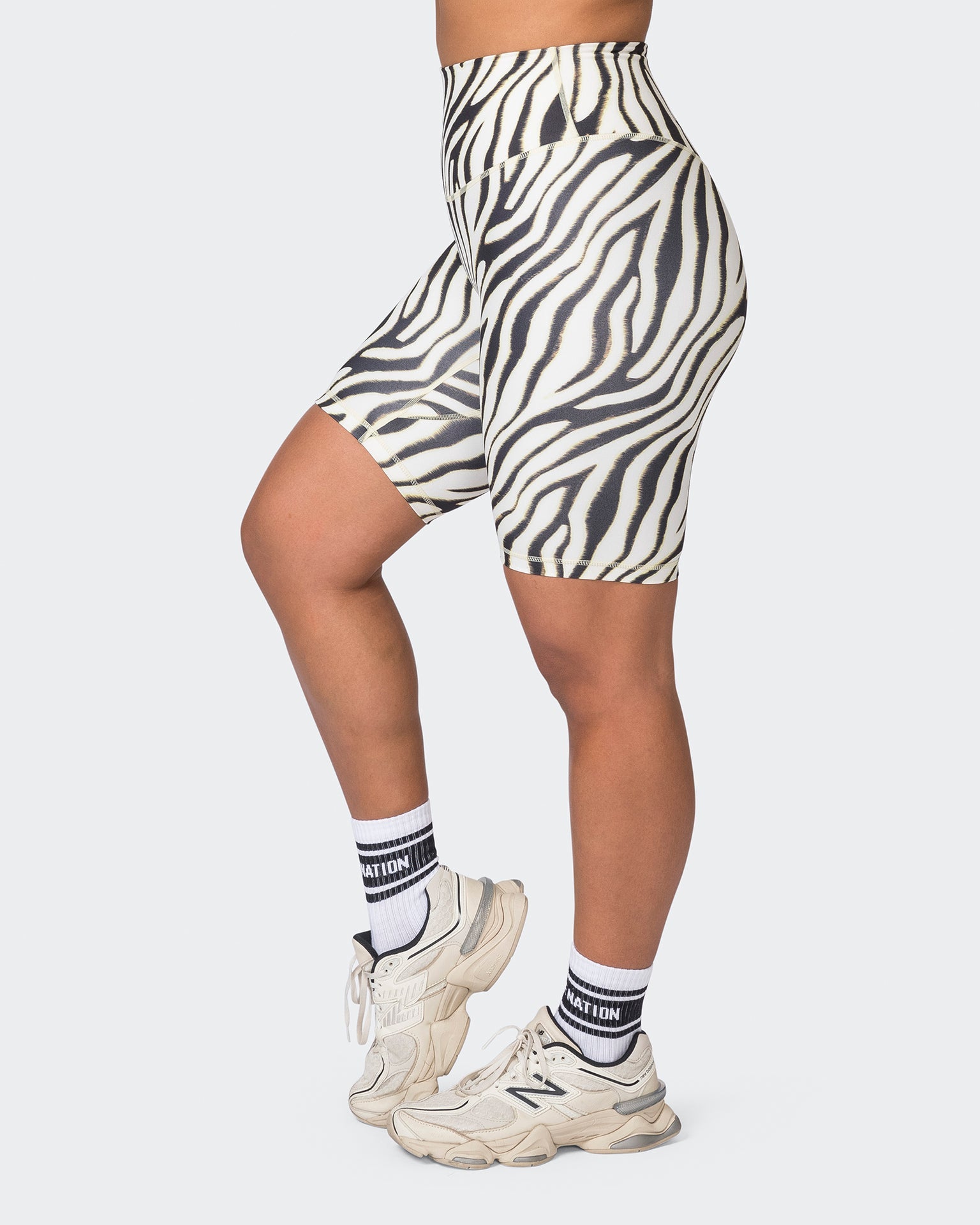Muscle Nation Shorts Ultra Everyday Referee Length Shorts - Zebra Print
