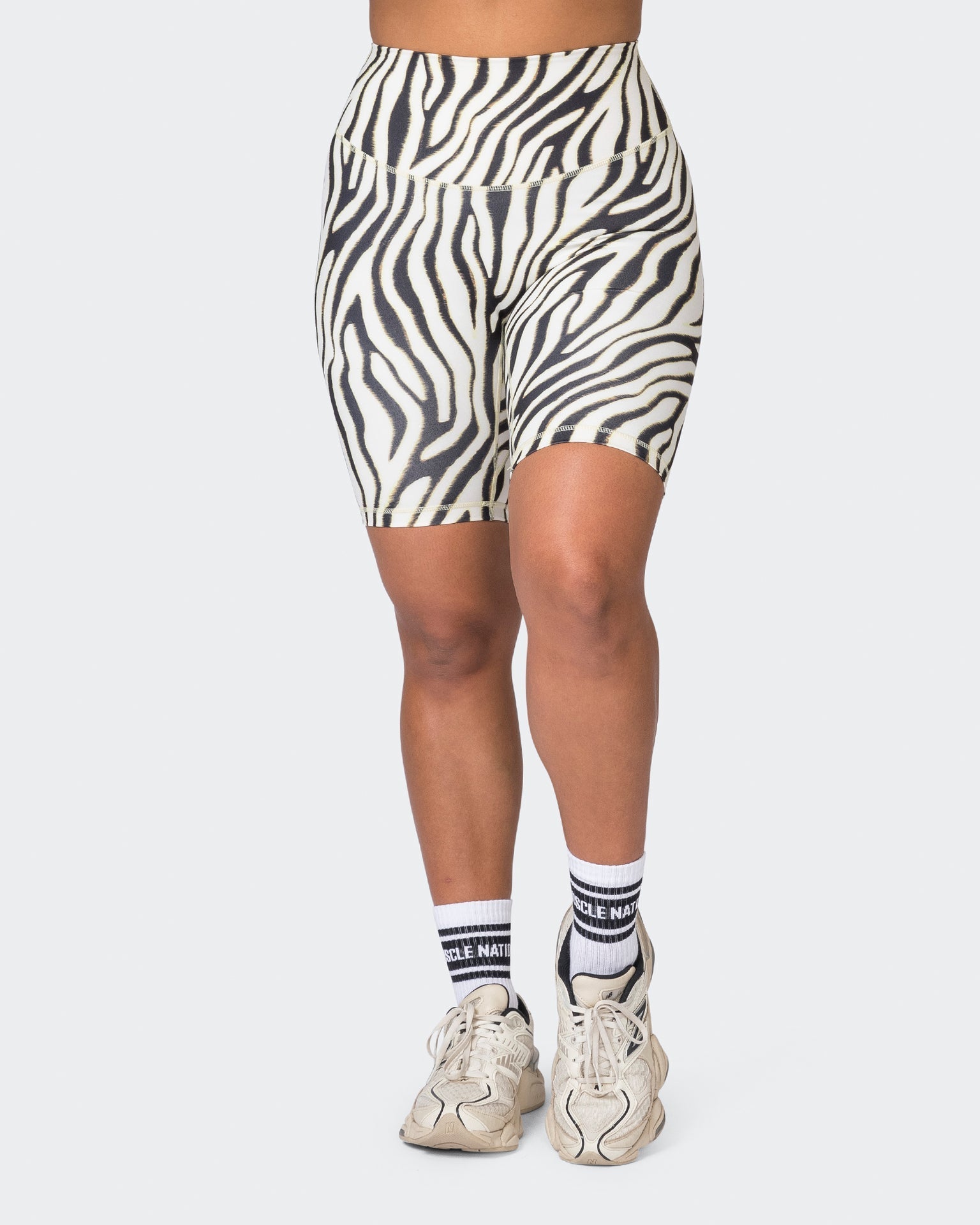 Muscle Nation Shorts Ultra Everyday Referee Length Shorts - Zebra Print