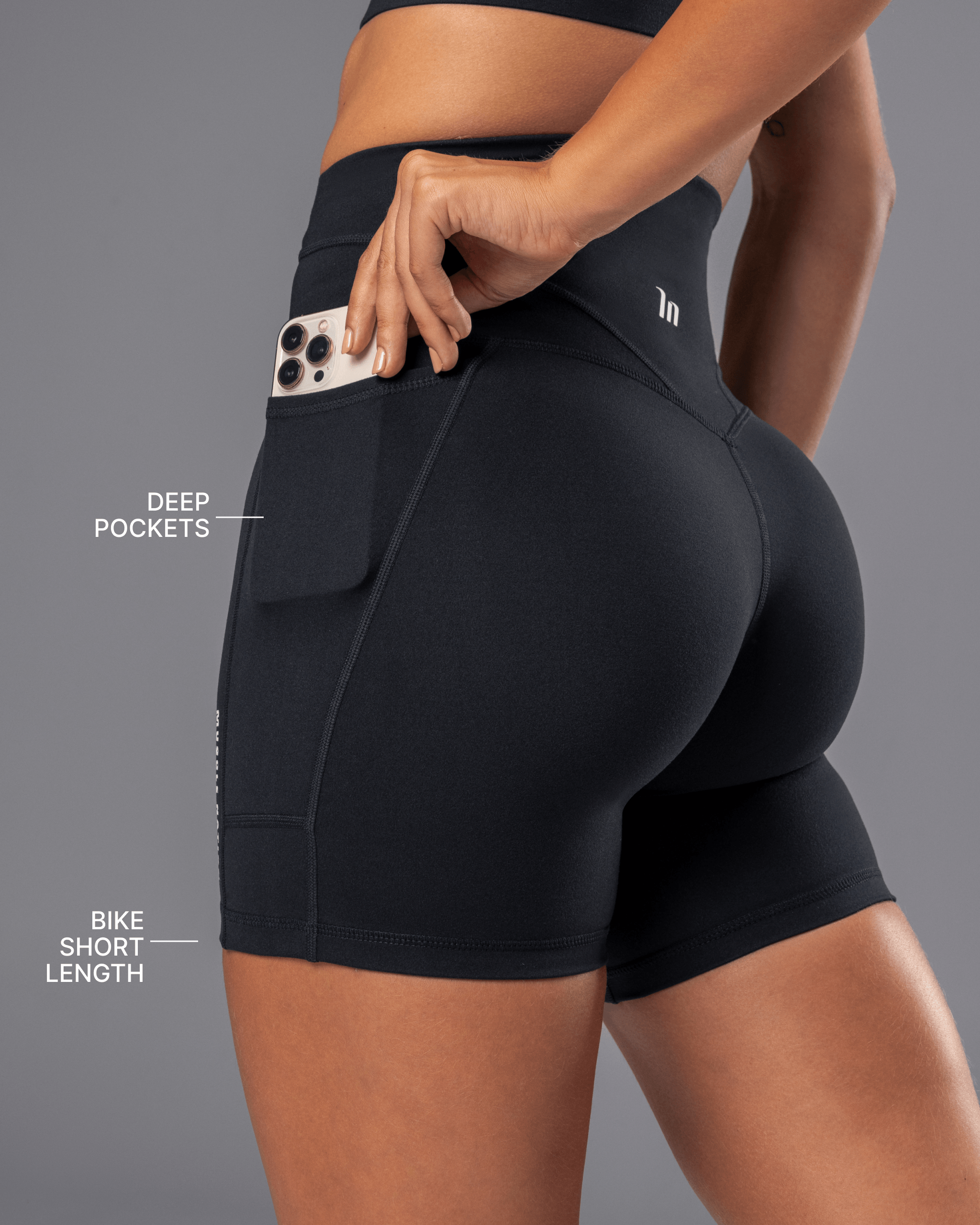Muscle Nation Shorts Unrivalled Everyday Pocket Bike Shorts - Black