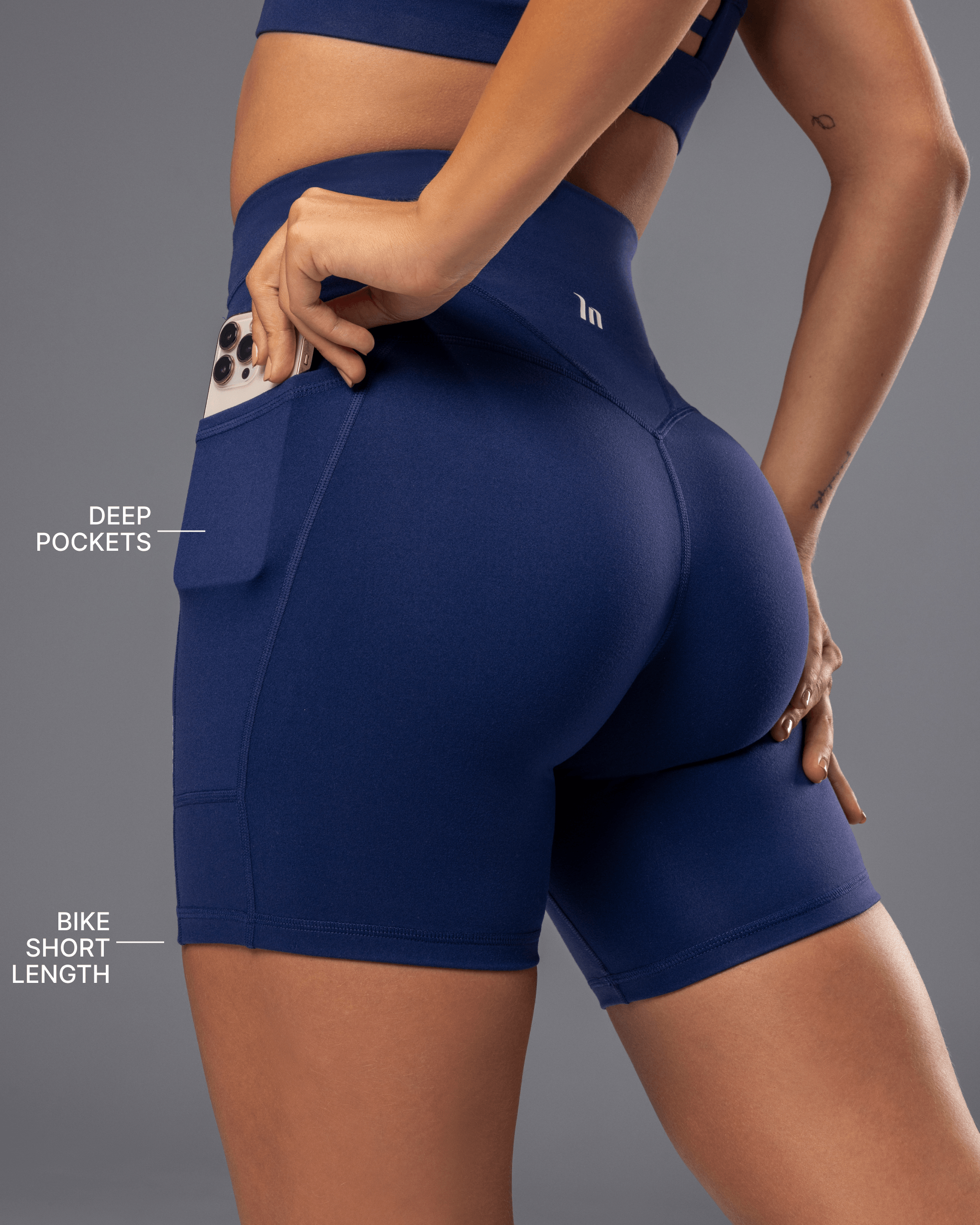 Muscle Nation Shorts Unrivalled Everyday Pocket Bike Shorts - Classic Navy