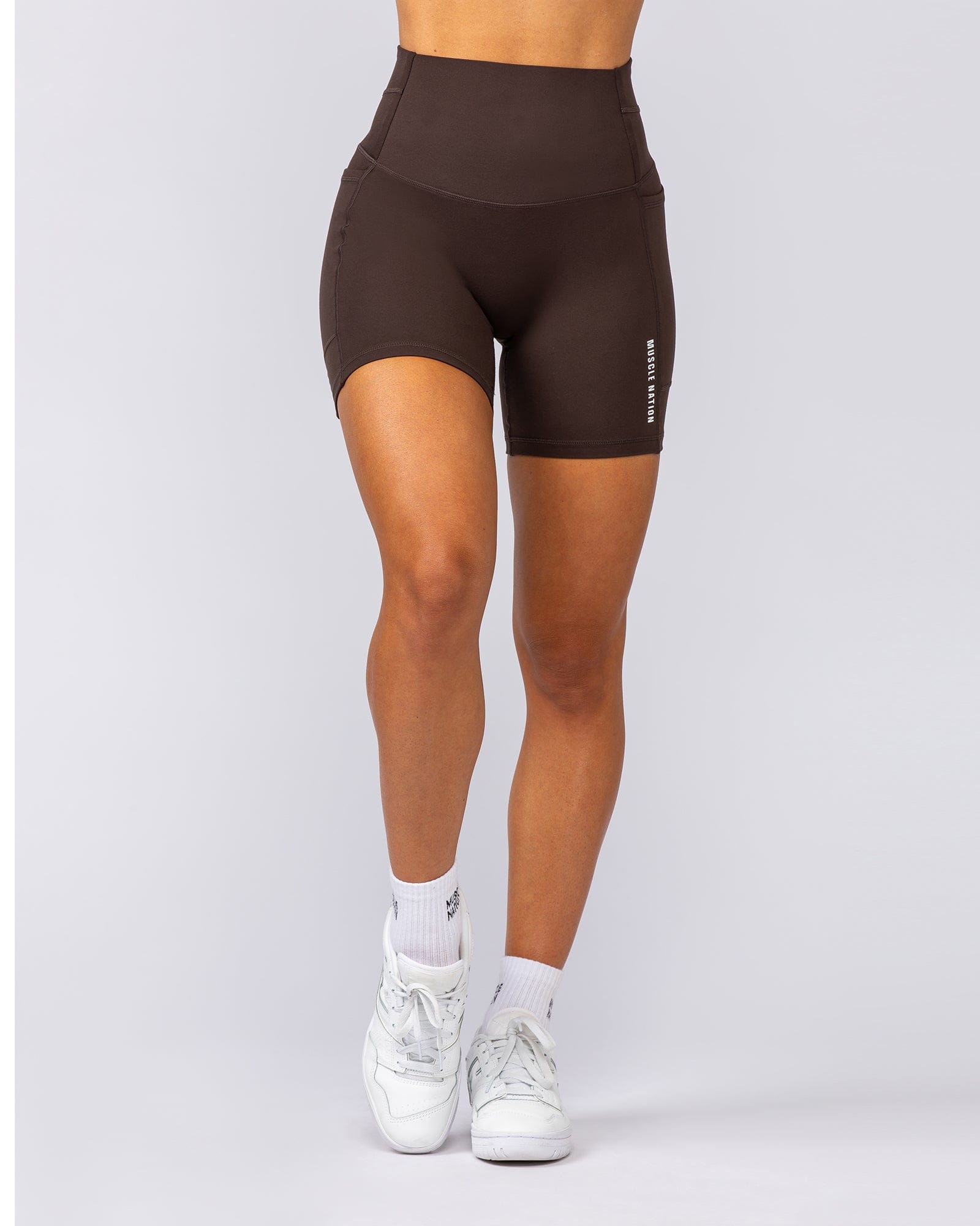 Muscle Nation Shorts Unrivalled Everyday Pocket Bike Shorts - Cocoa
