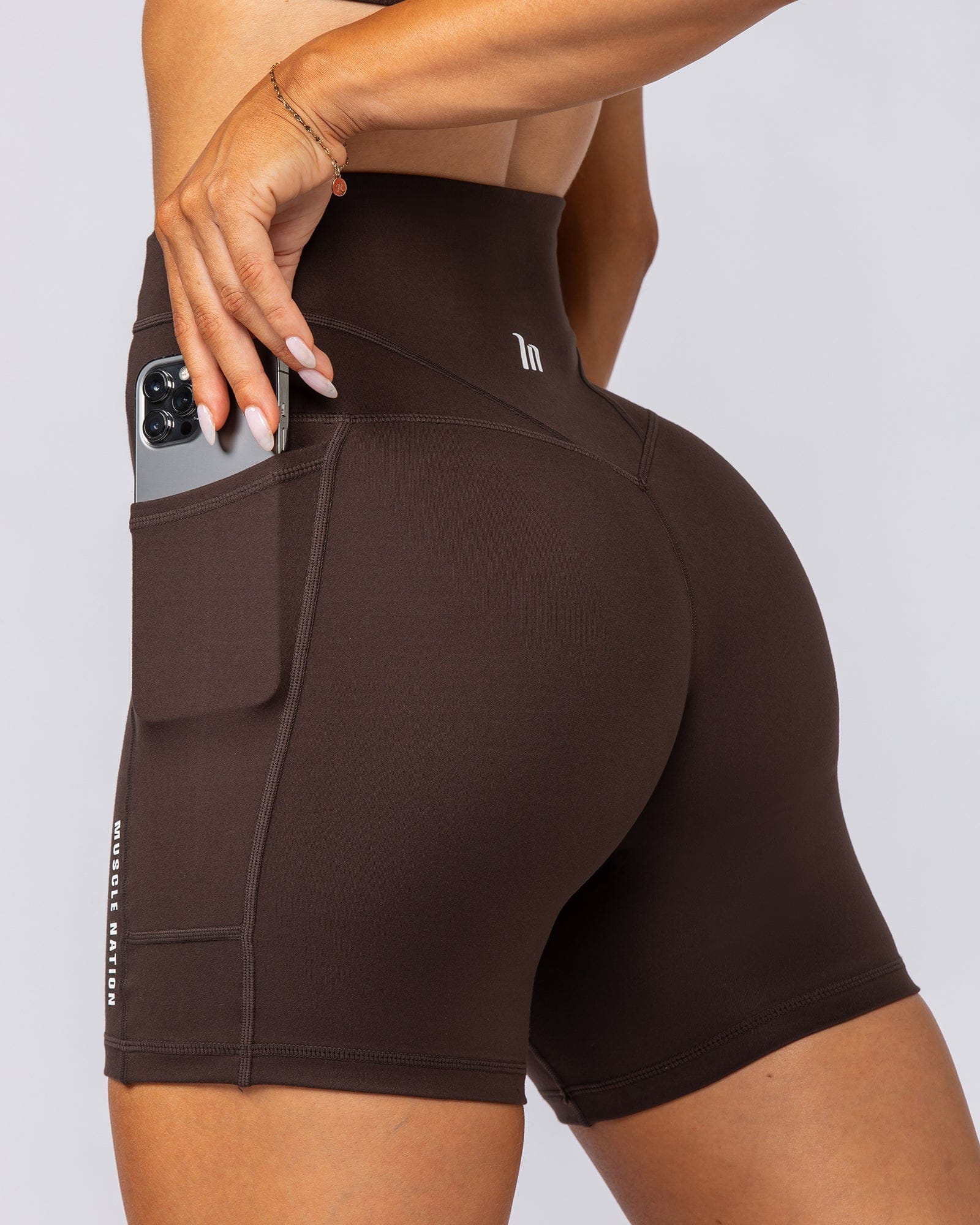 Muscle Nation Shorts Unrivalled Everyday Pocket Bike Shorts - Cocoa
