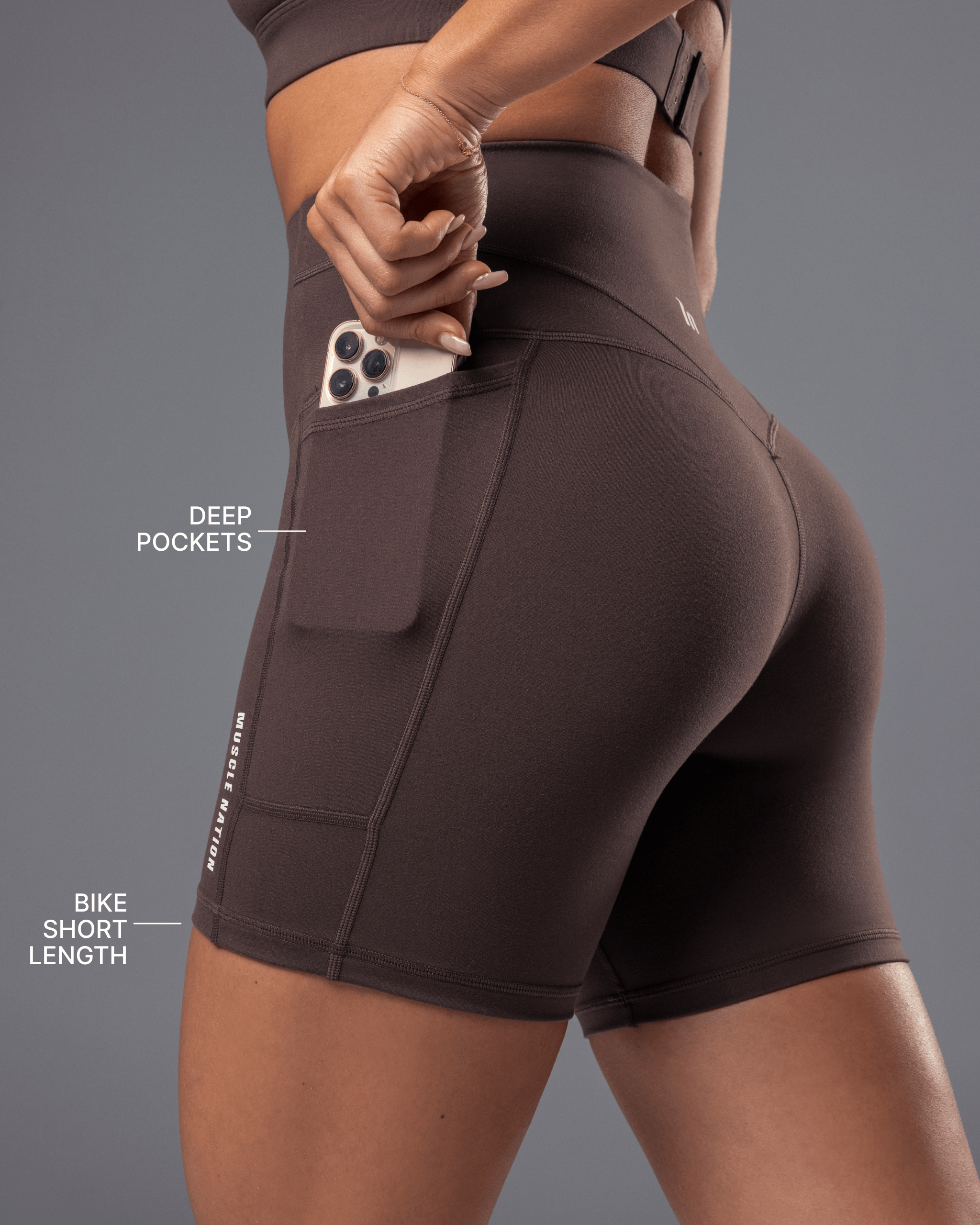 Muscle Nation Shorts Unrivalled Everyday Pocket Bike Shorts - Cola