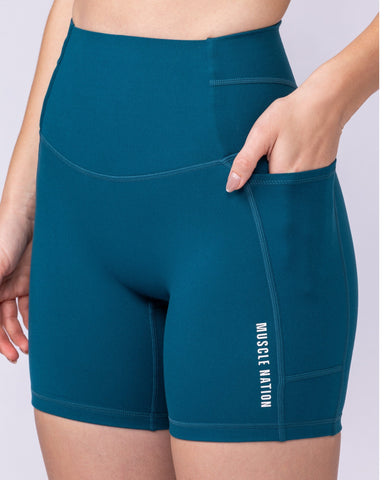 Muscle Nation Shorts Unrivalled Everyday Pocket Bike Shorts - Dark Marine