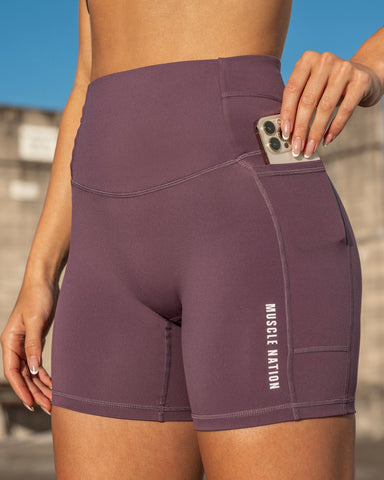 Muscle Nation Shorts Unrivalled Everyday Pocket Bike Shorts - Dark Thistle