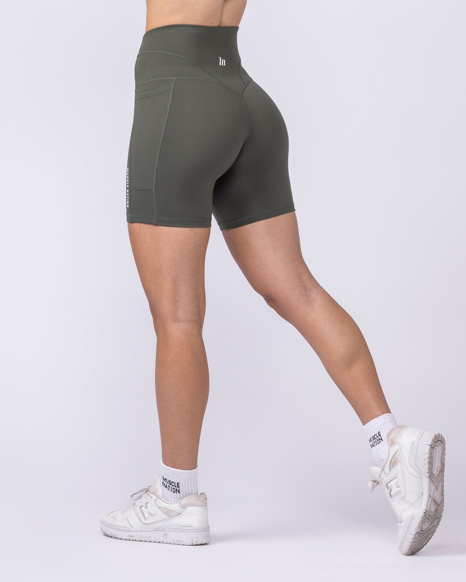 Muscle Nation Shorts Unrivalled Everyday Pocket Bike Shorts - Eucalyptus