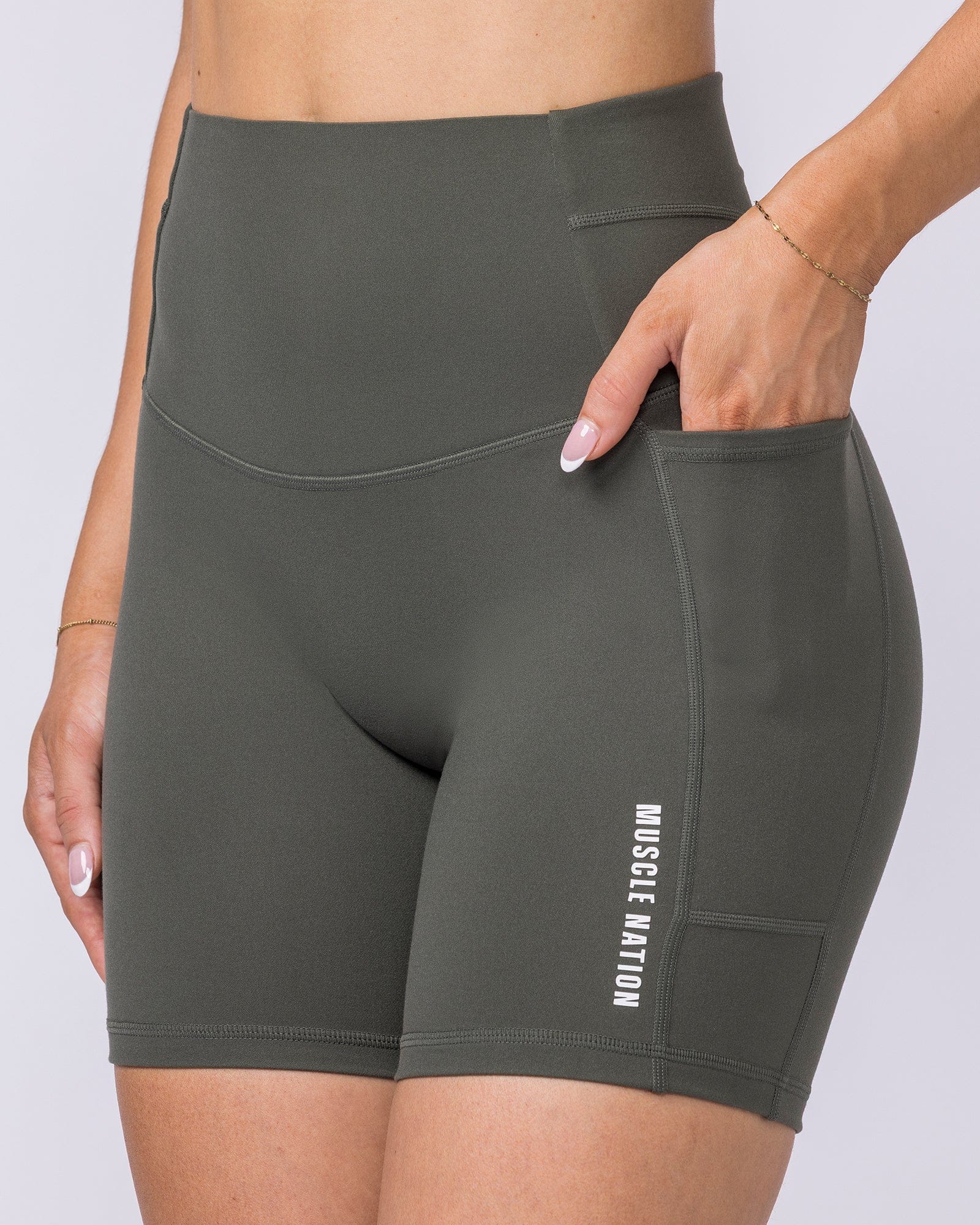 Muscle Nation Shorts Unrivalled Everyday Pocket Bike Shorts - Eucalyptus