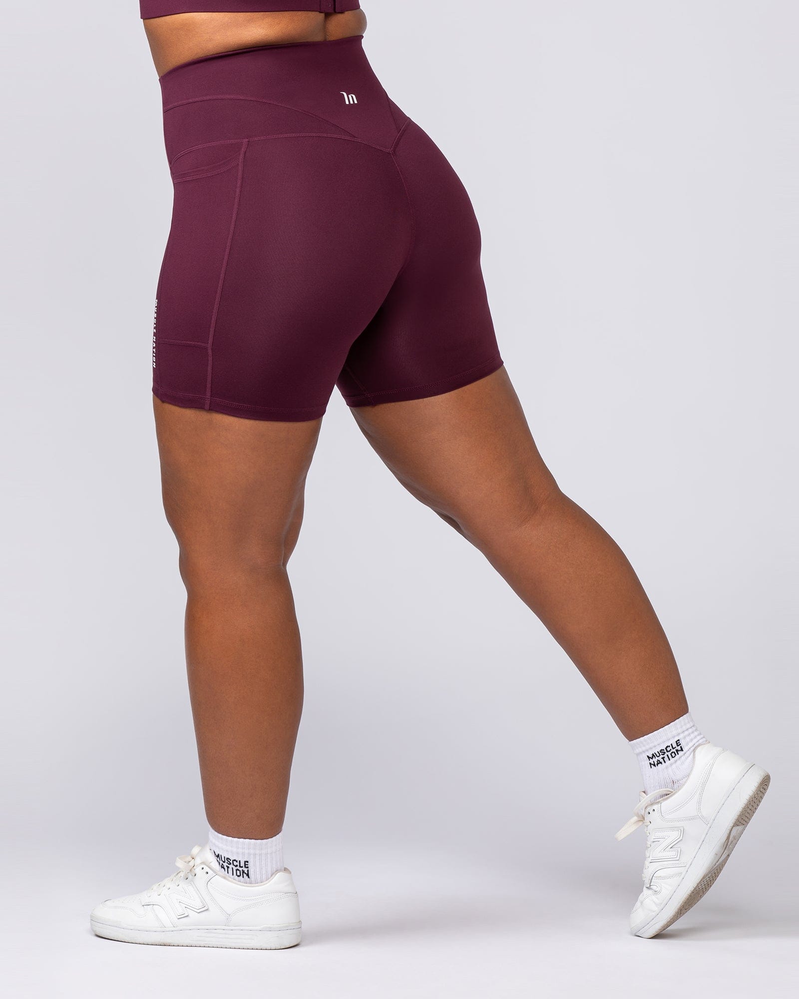 Muscle Nation Shorts Unrivalled Everyday Pocket Bike Shorts - Sangria
