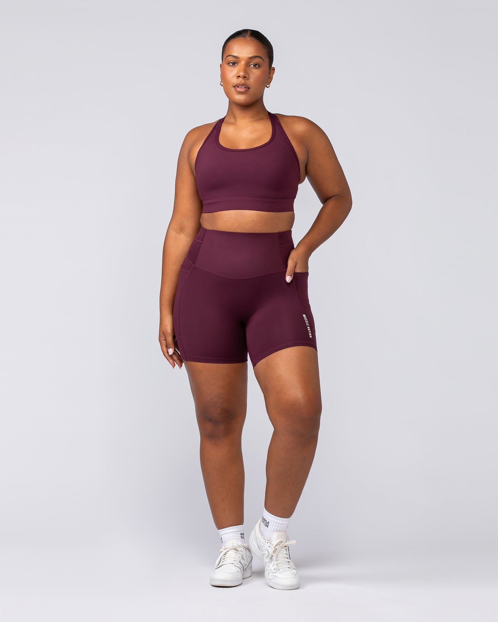 Muscle Nation Shorts Unrivalled Everyday Pocket Bike Shorts - Sangria