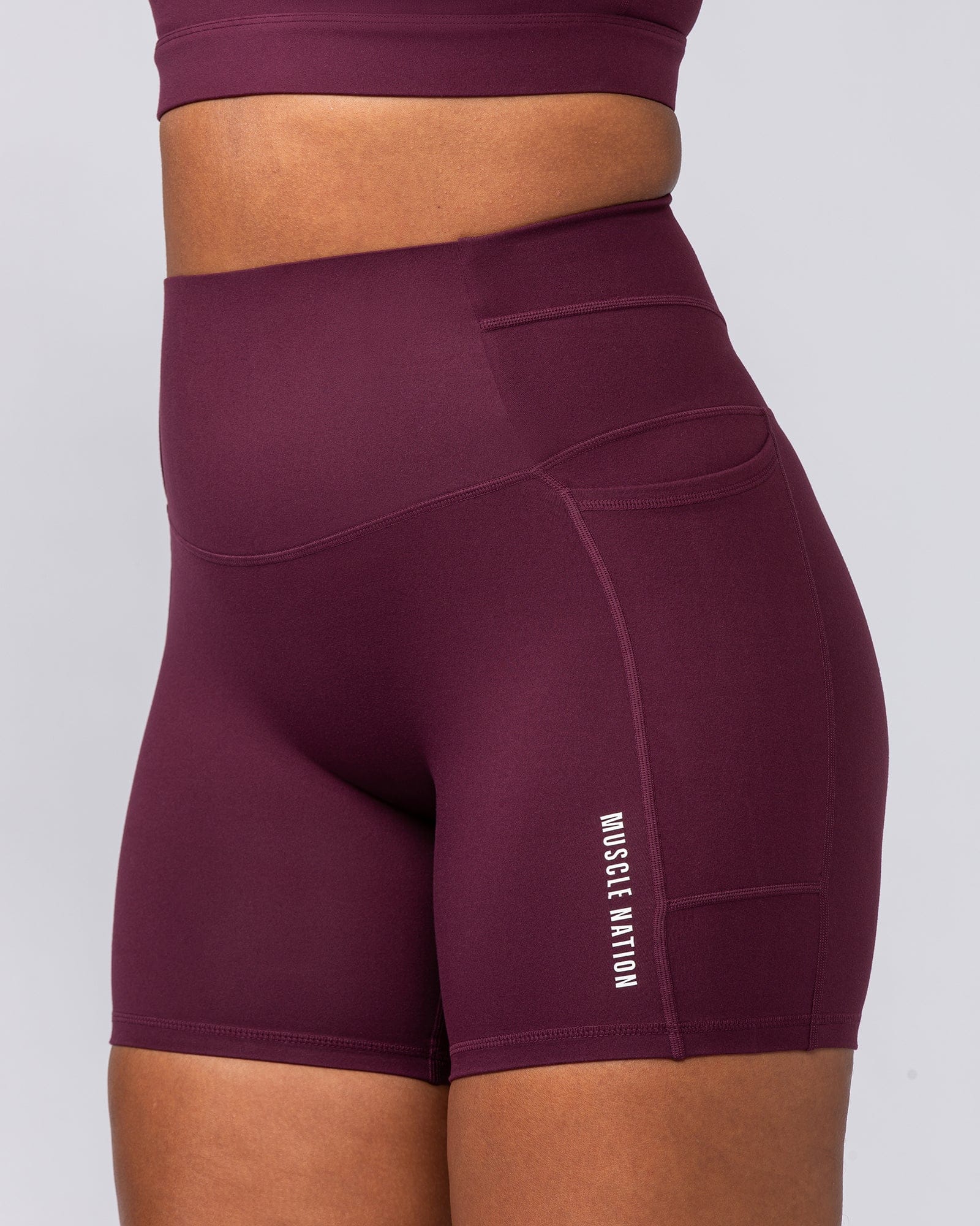 Muscle Nation Shorts Unrivalled Everyday Pocket Bike Shorts - Sangria