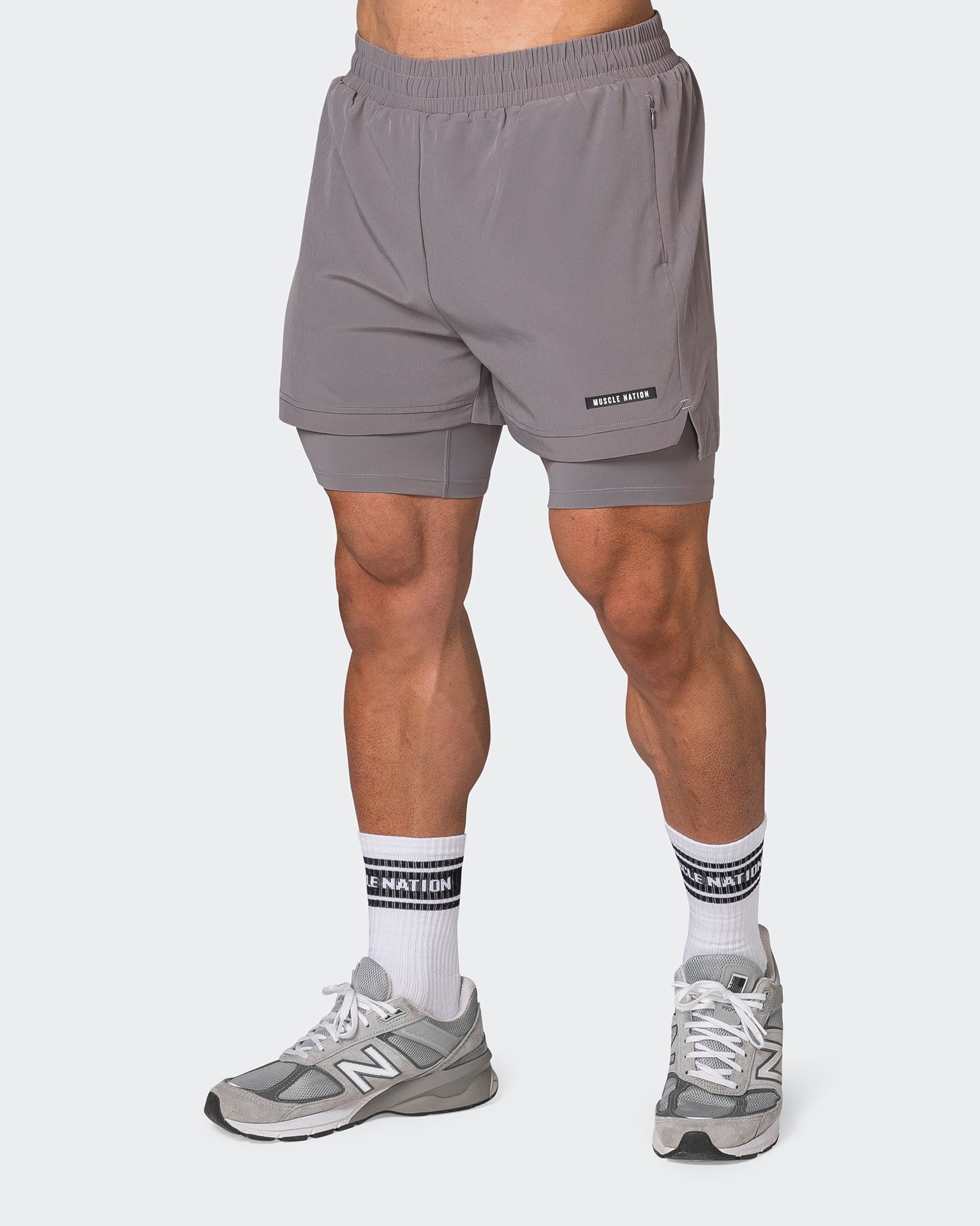 Muscle Nation Shorts Vigour Training Shorts - Pearl Grey