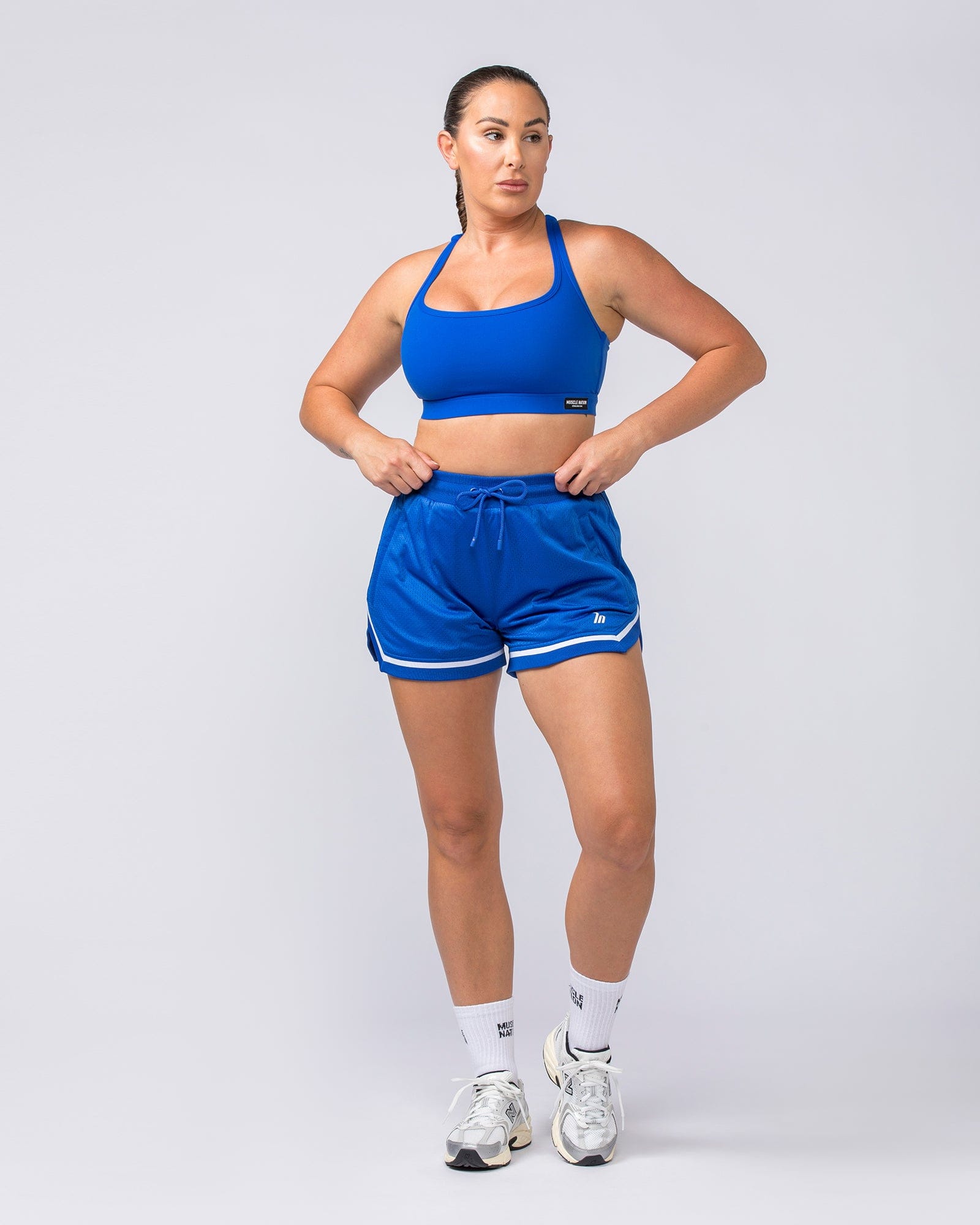 Muscle Nation Shorts Womens 3" Basketball Shorts - Bondi Blue