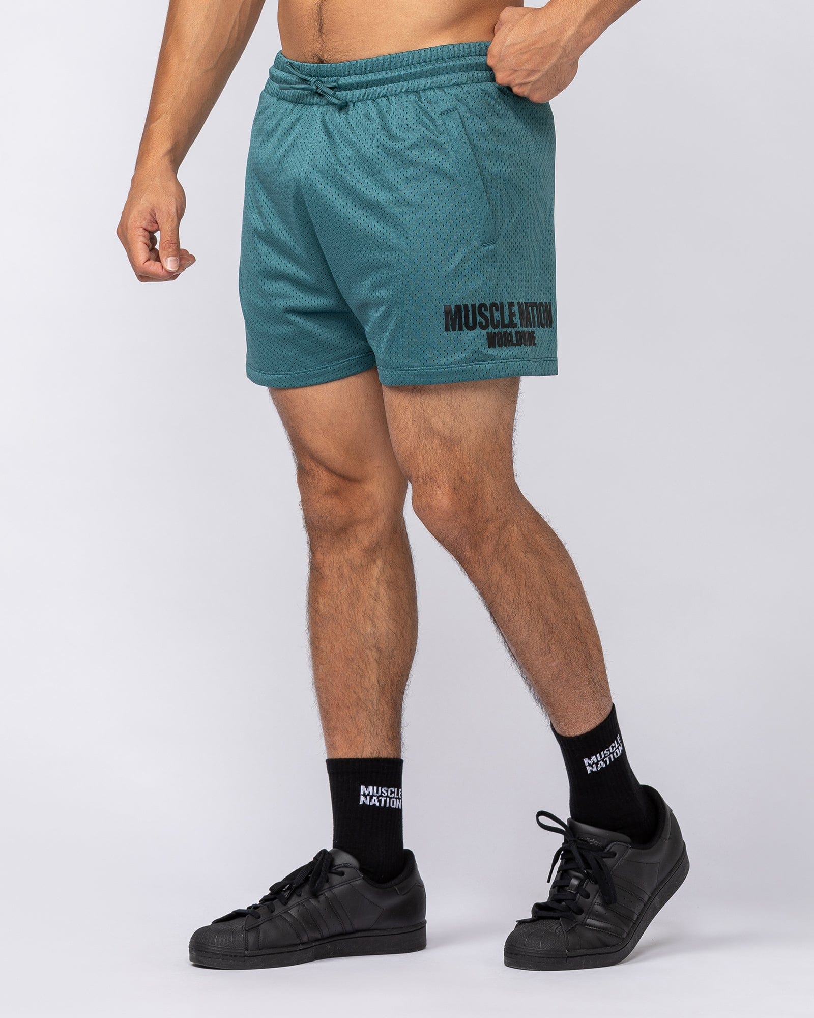 Muscle Nation Shorts Worldwide Lay Up 3.5" Shorts - Shark