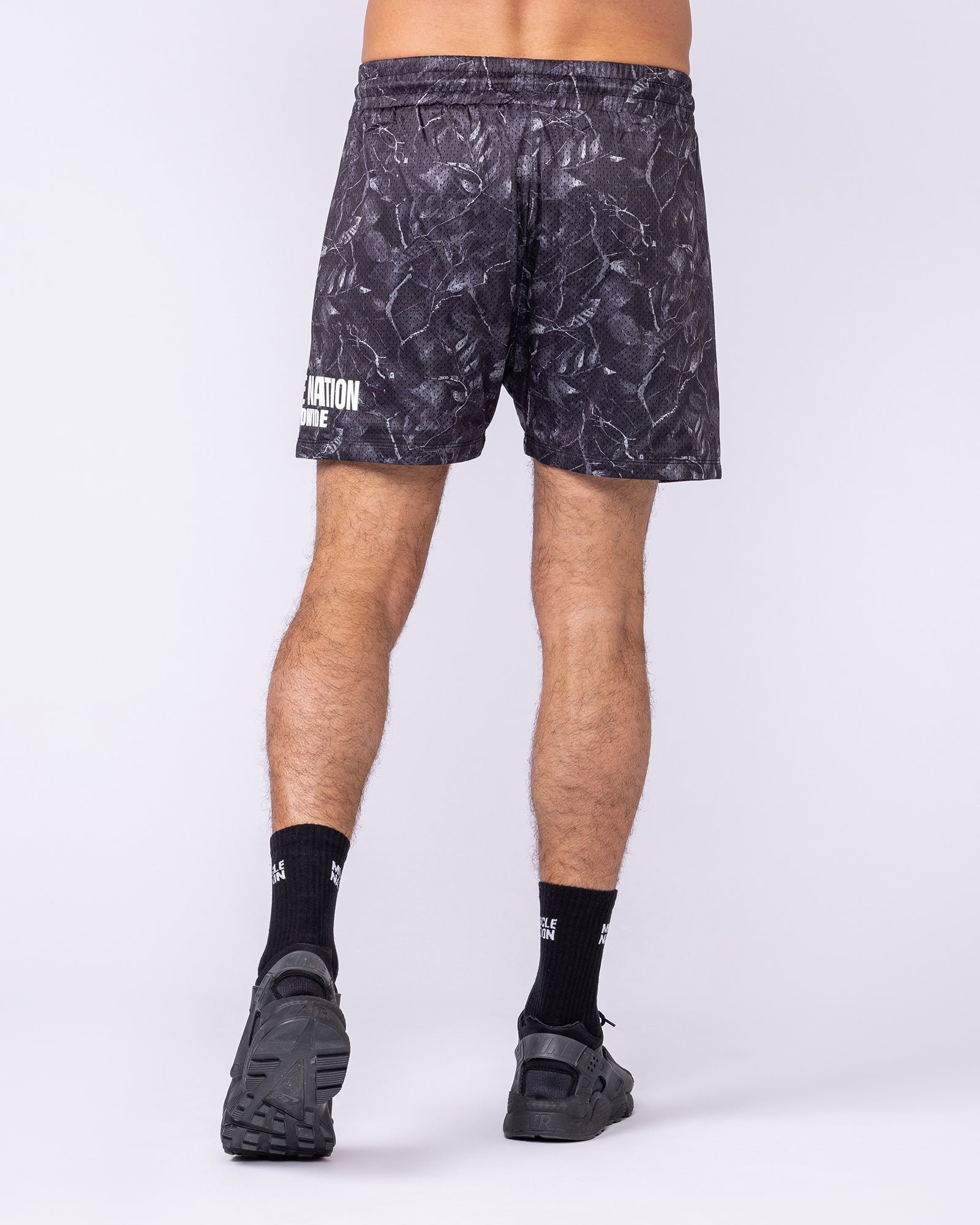Muscle Nation Shorts Worldwide Lay Up 3.5" Shorts - Tree Camo Monochrome