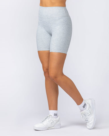 Muscle Nation Shorts Zero Rise Rib Bike Shorts - Grey Marl